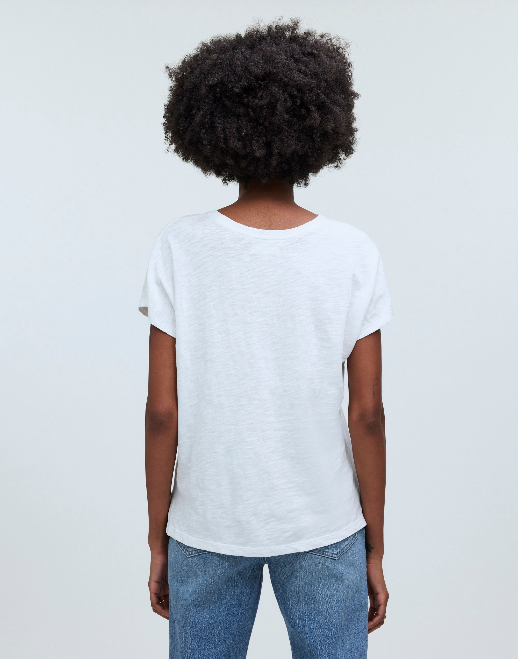 Dolman-Sleeve Crewneck Tee in Slub