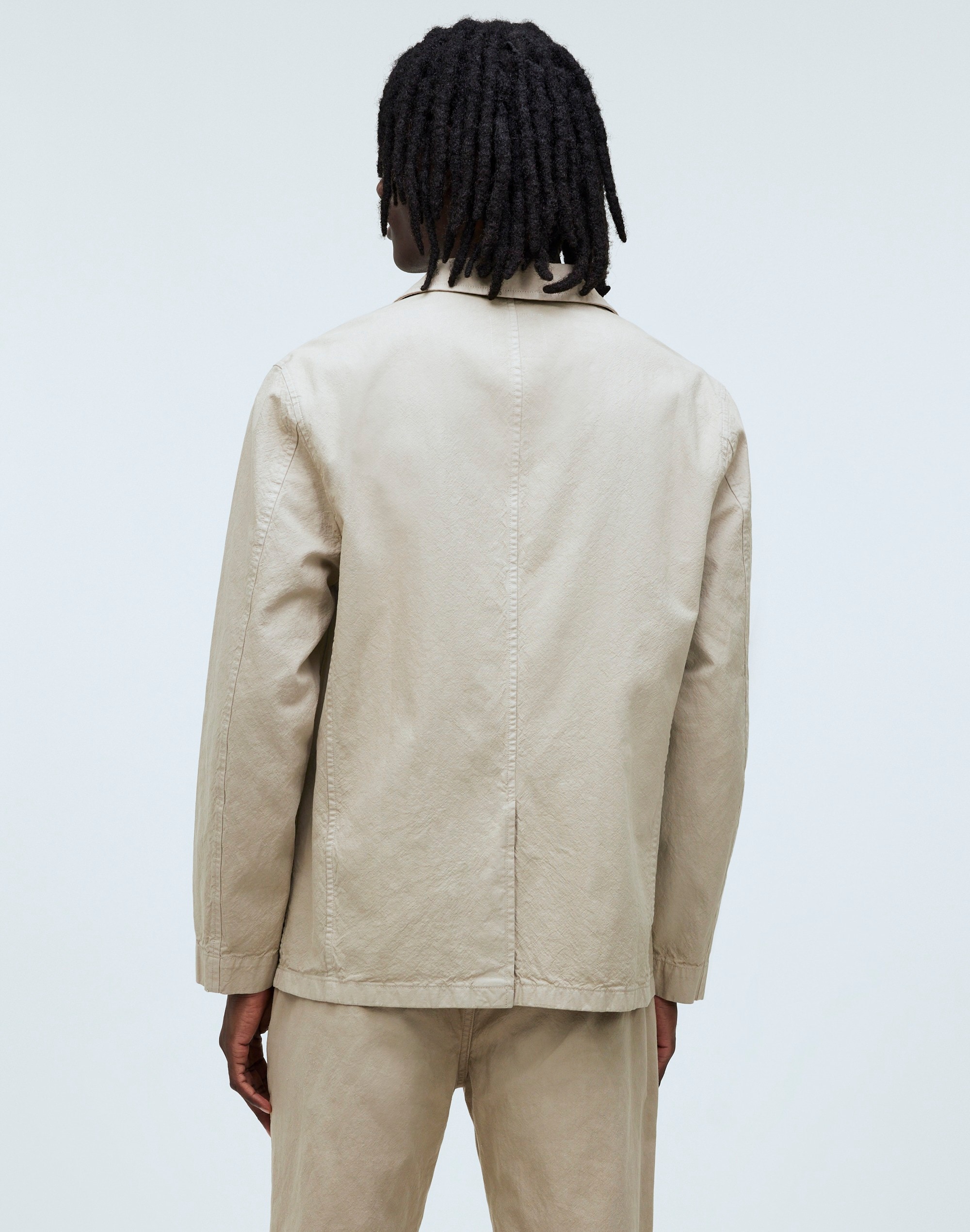 Cotton-Hemp Blend Unstructured Blazer