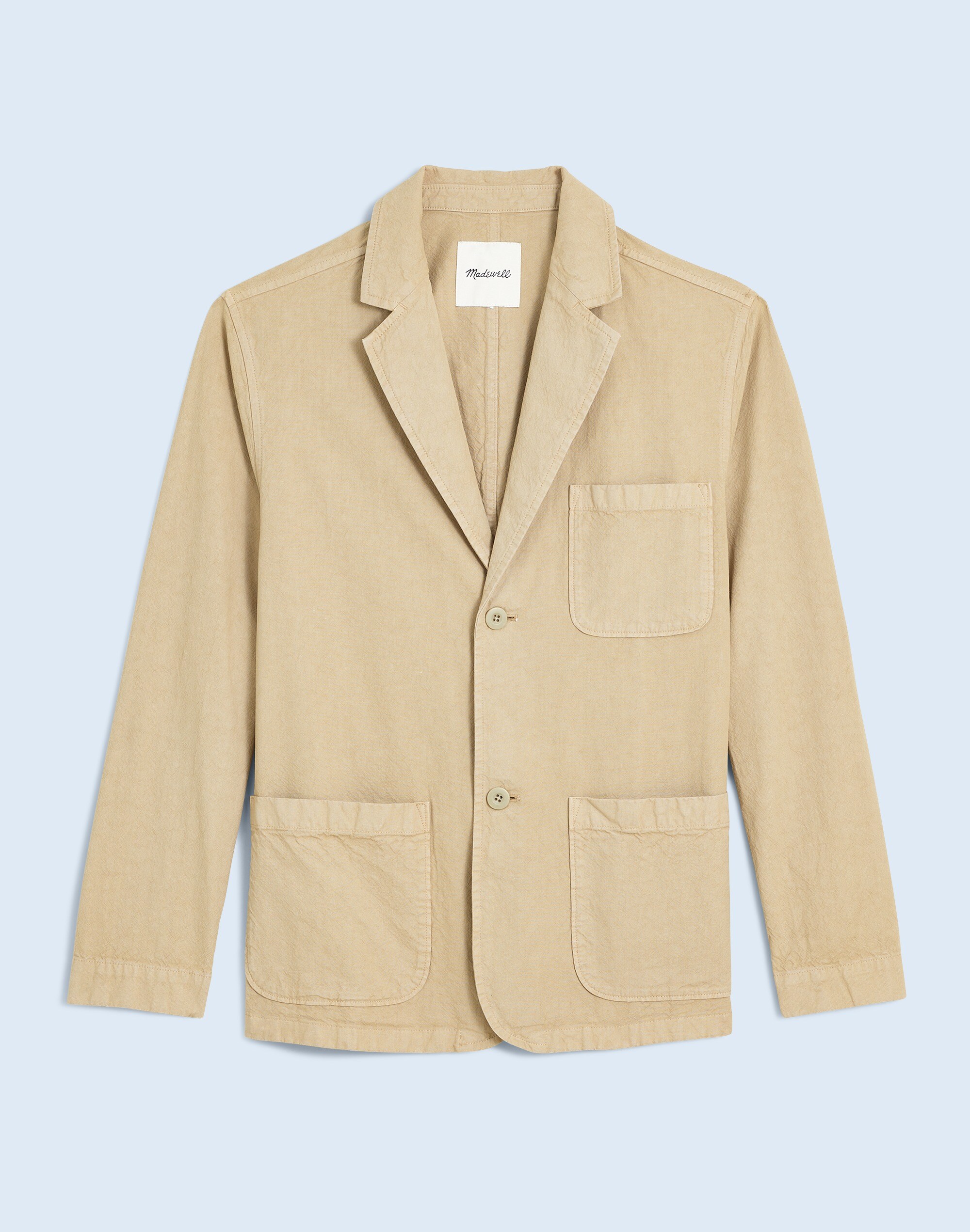 Cotton-Hemp Blend Unstructured Blazer