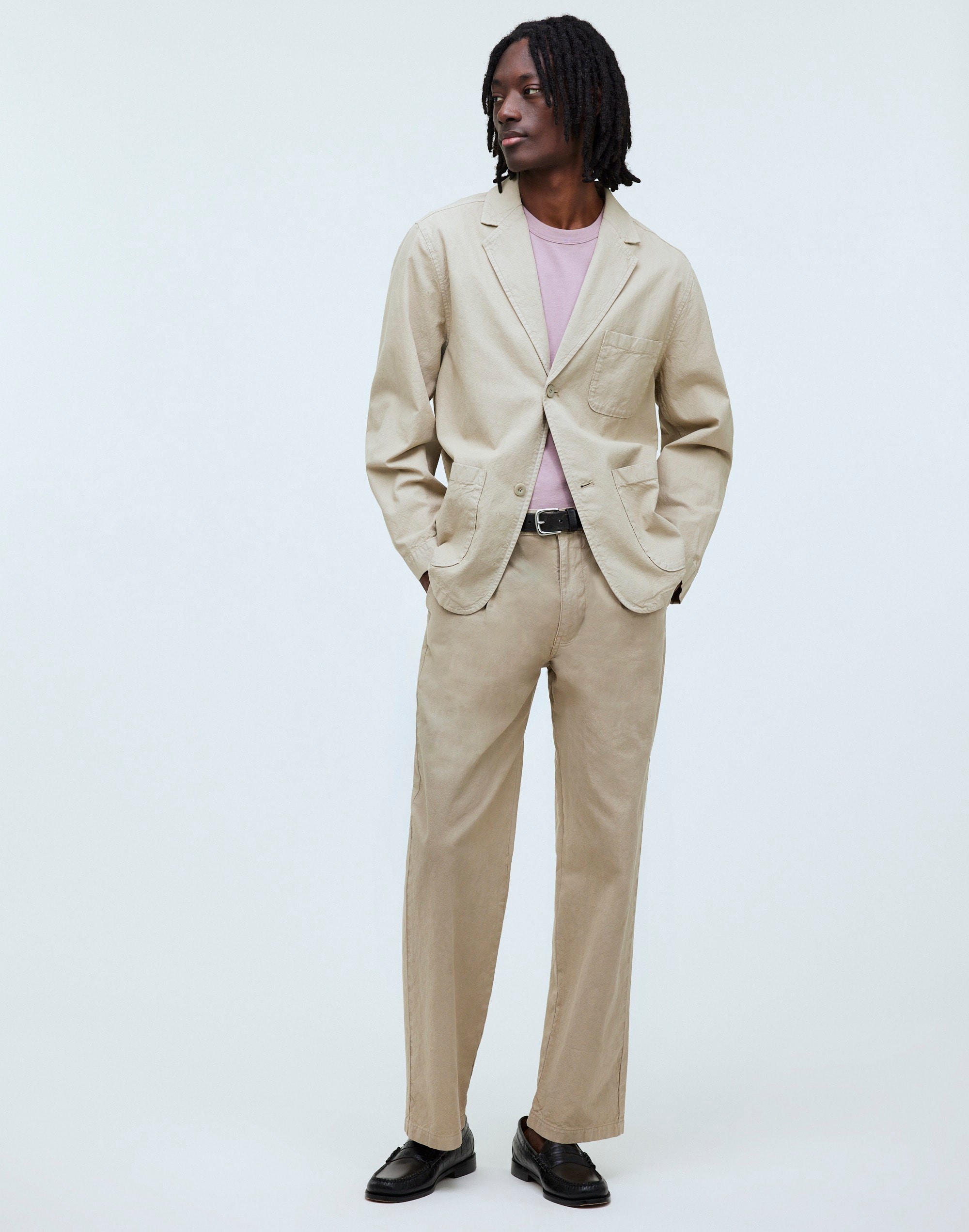 Cotton-Hemp Blend Unstructured Blazer