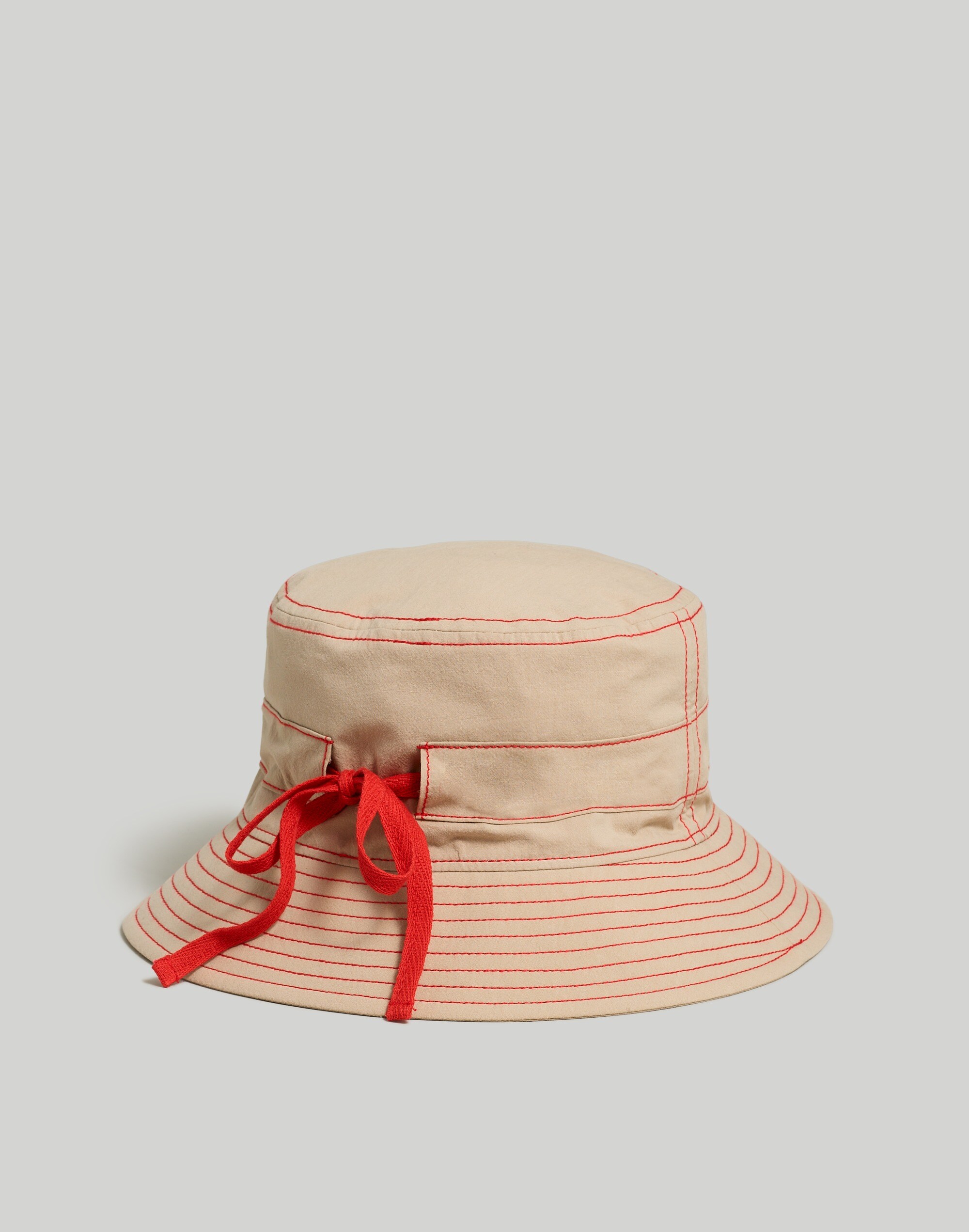 Contrast-Stitch Bucket Hat