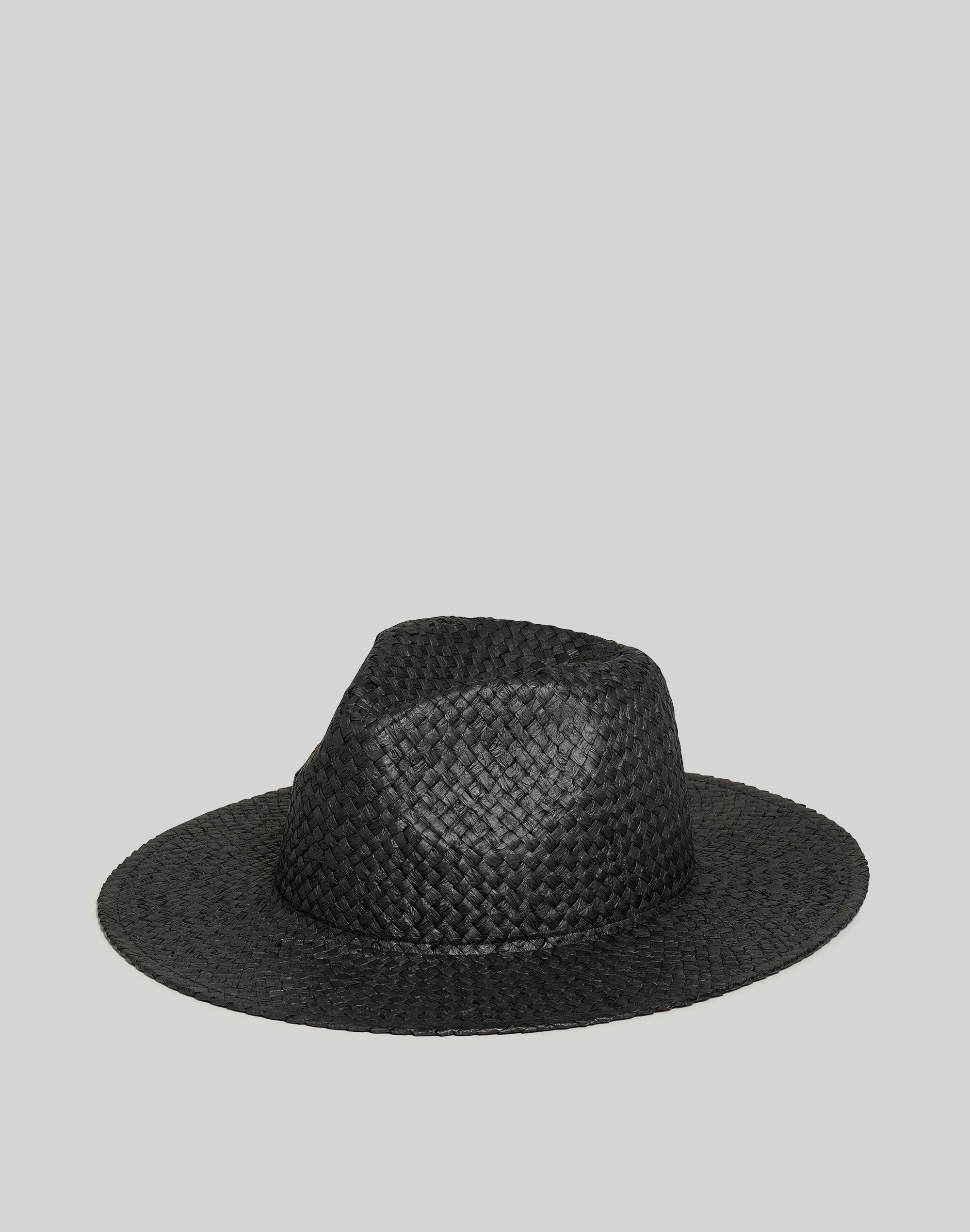 Mw Woven Straw Hat In True Black