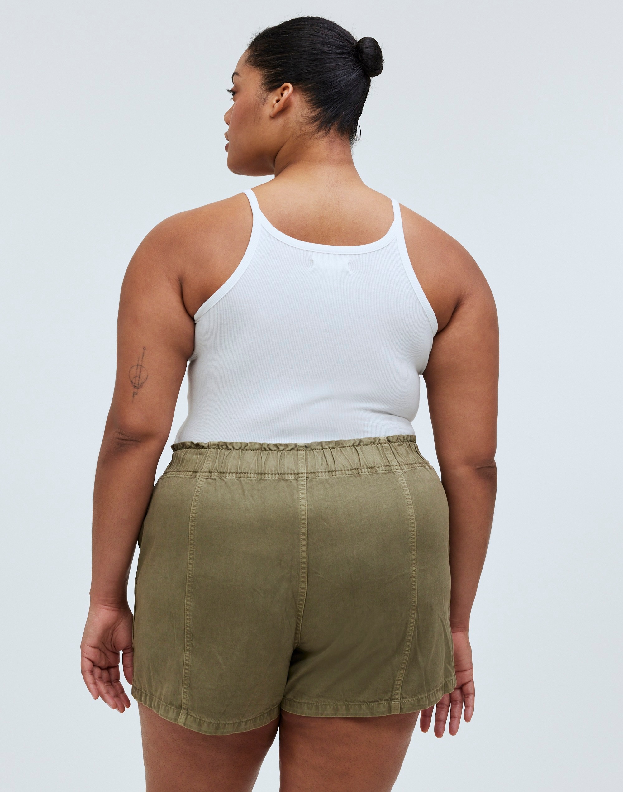 Plus Pull-On Paperbag Shorts: Garment-Dyed Edition