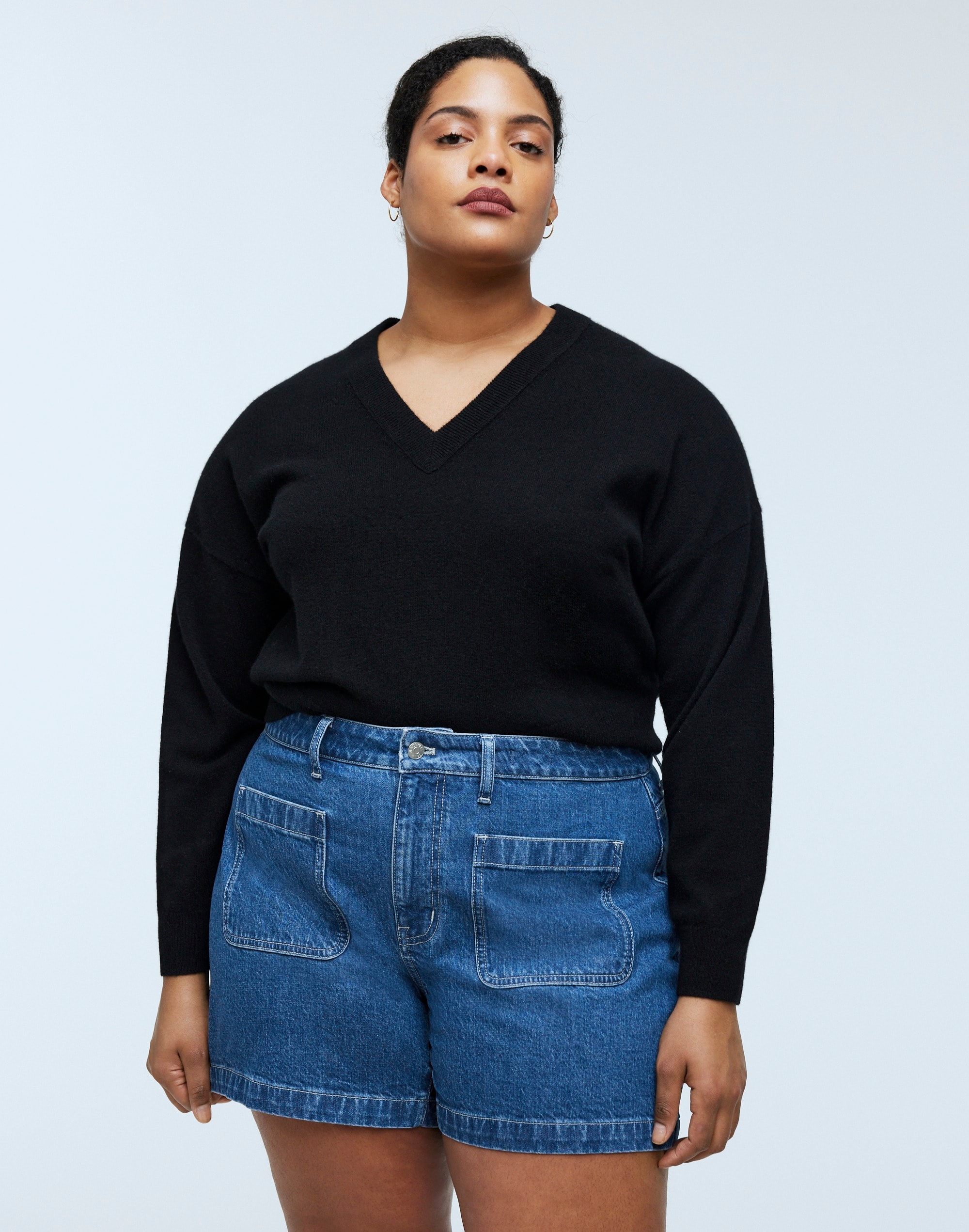 The Plus Curvy Denim Emmett Short: Patch Pocket Edition