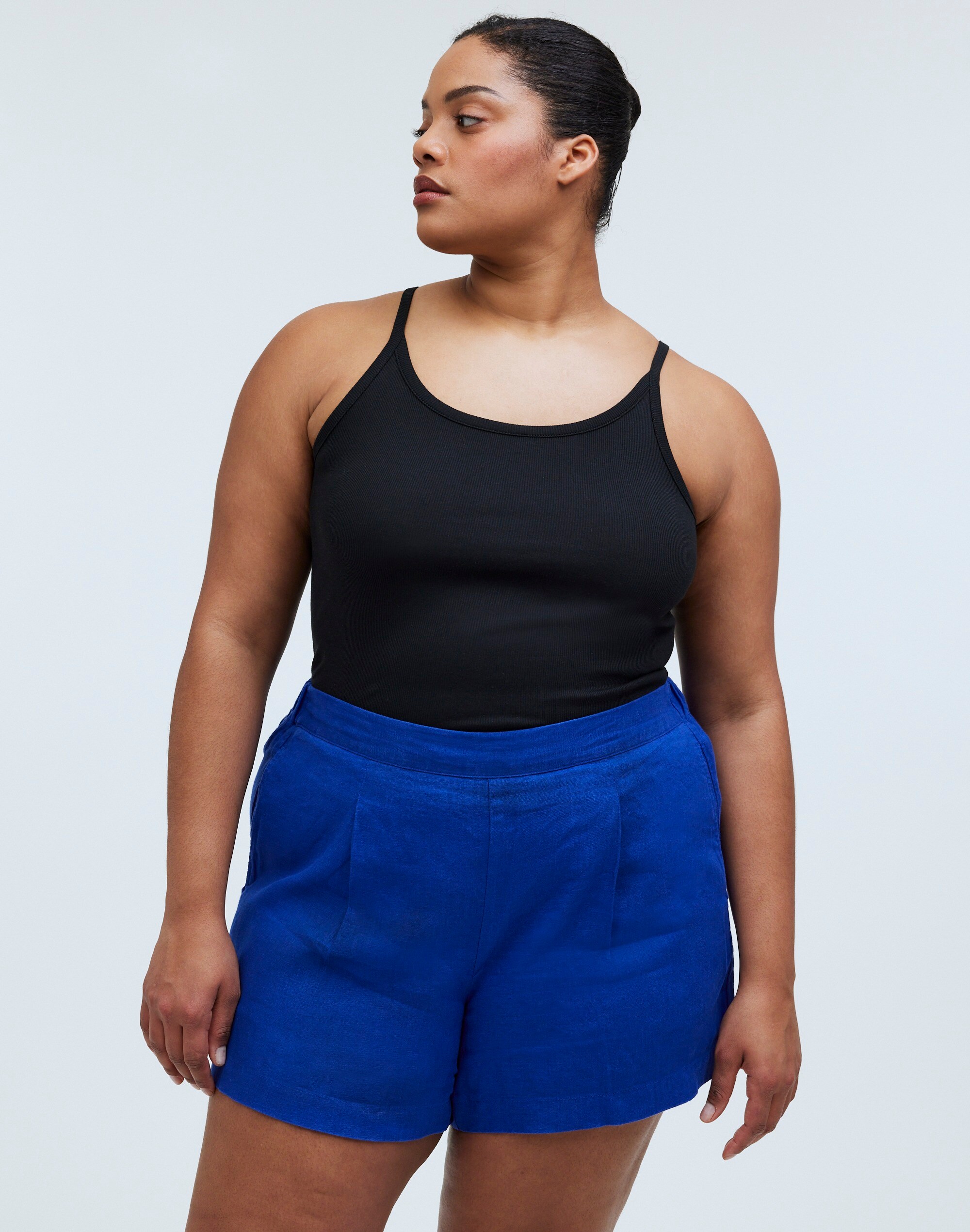 Plus Clean Pull-On Shorts in 100% Linen