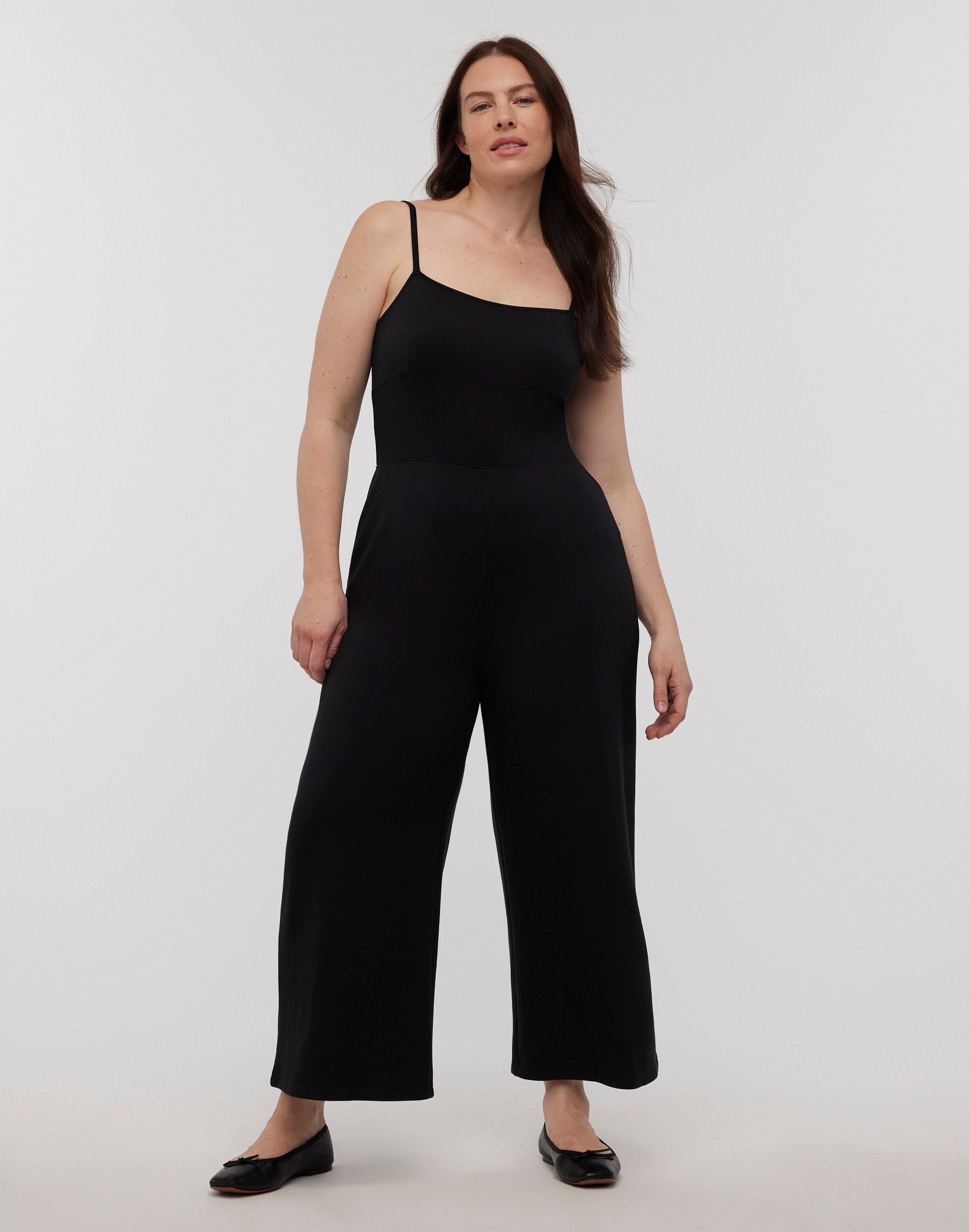 Lightweight Ponte Straight-Leg Jumpsuit