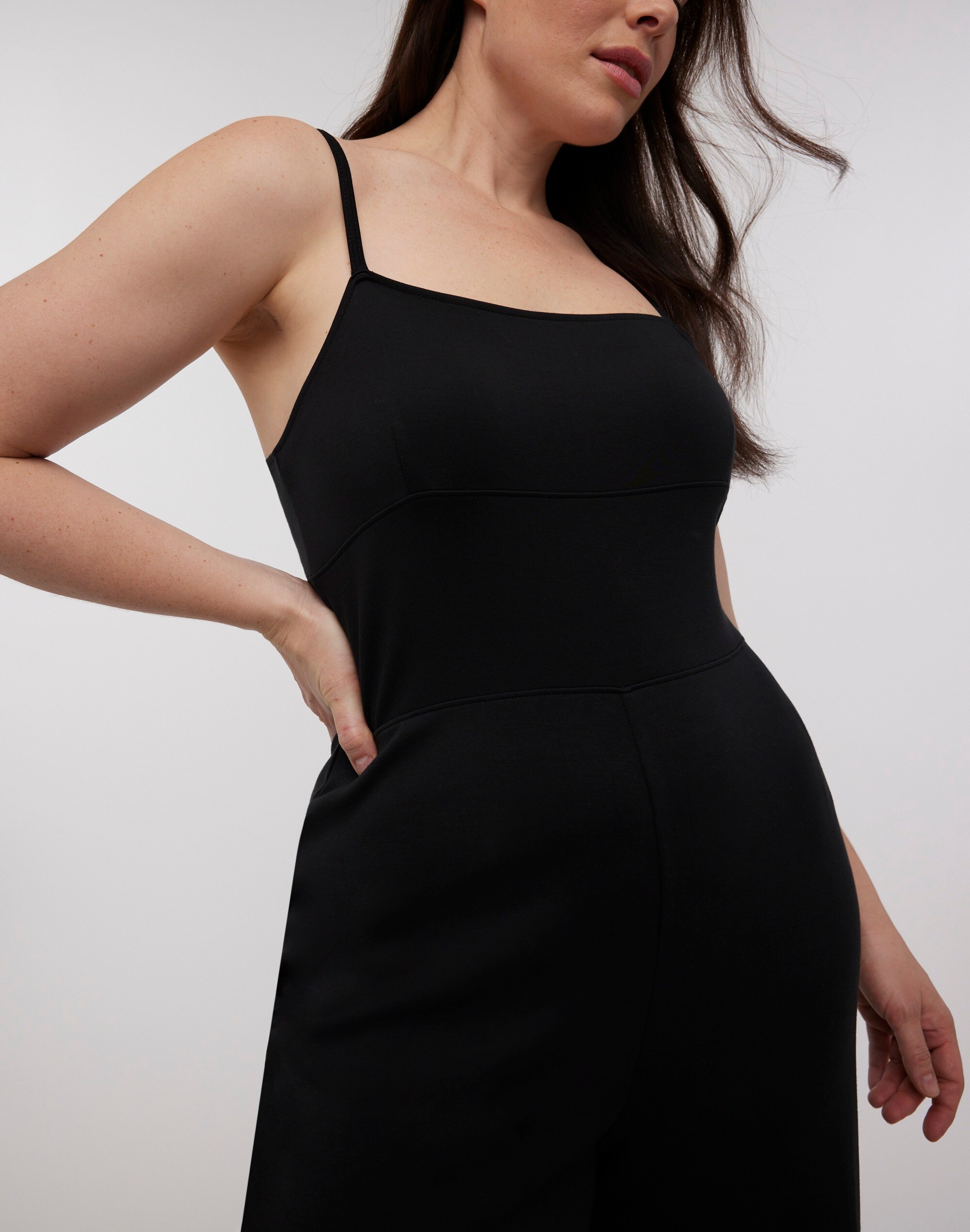 Lightweight Ponte Straight-Leg Jumpsuit