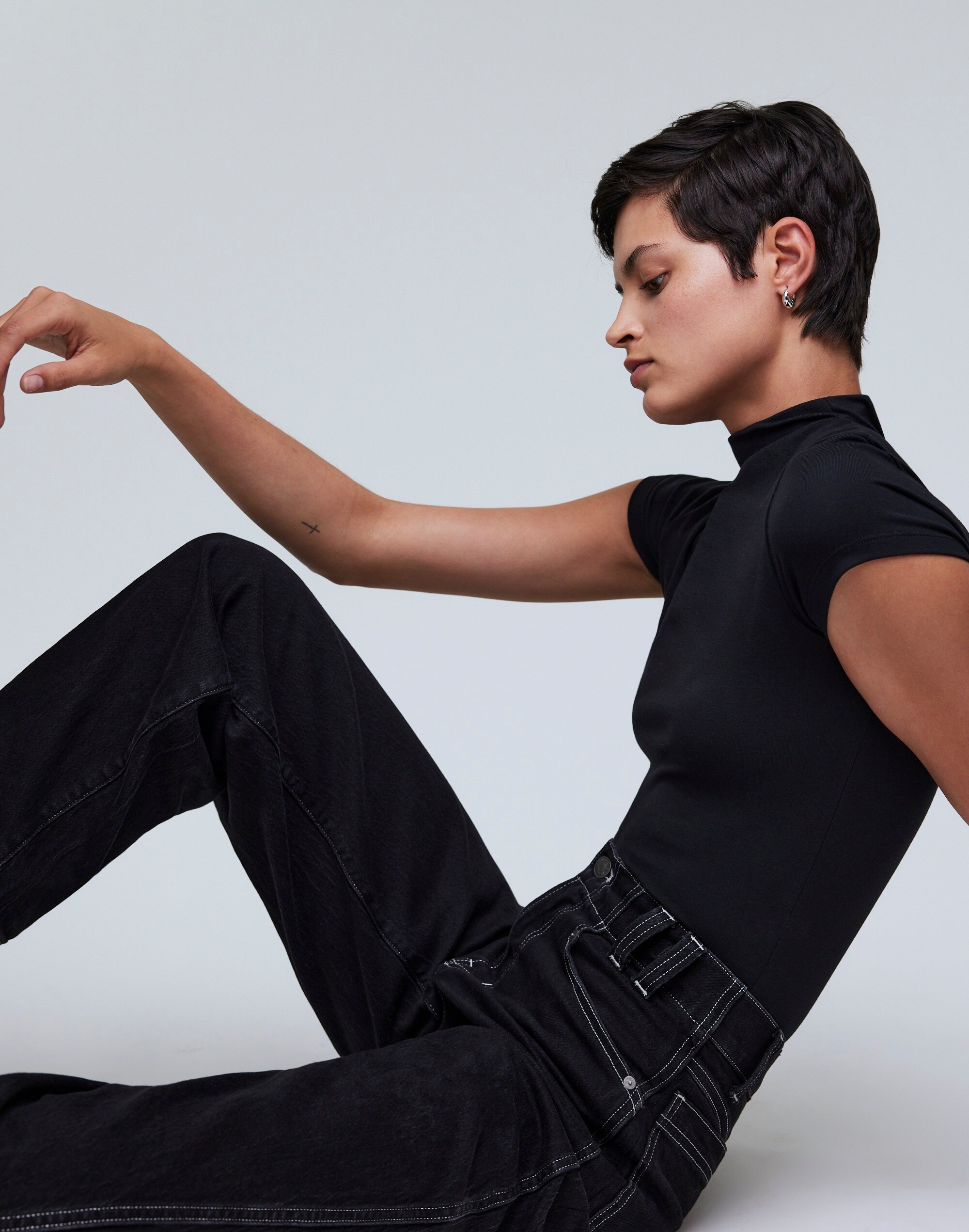 Mockneck Thong Bodysuit