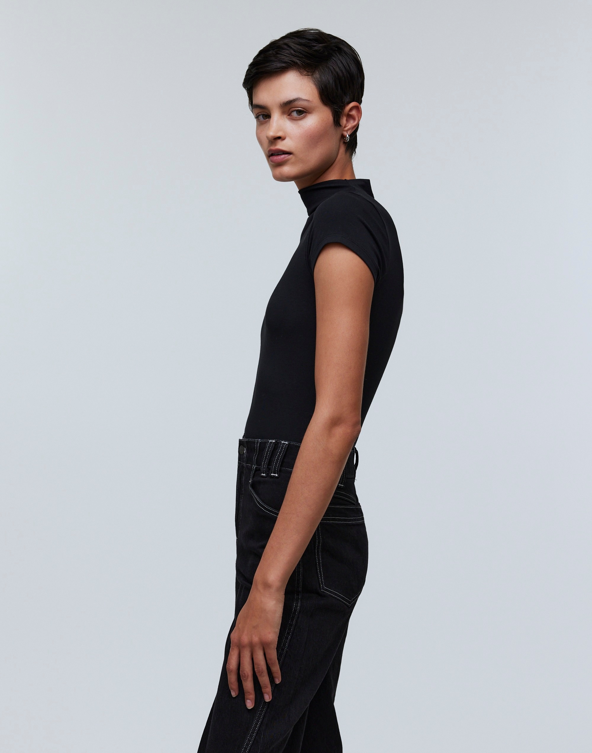 Mockneck Thong Bodysuit