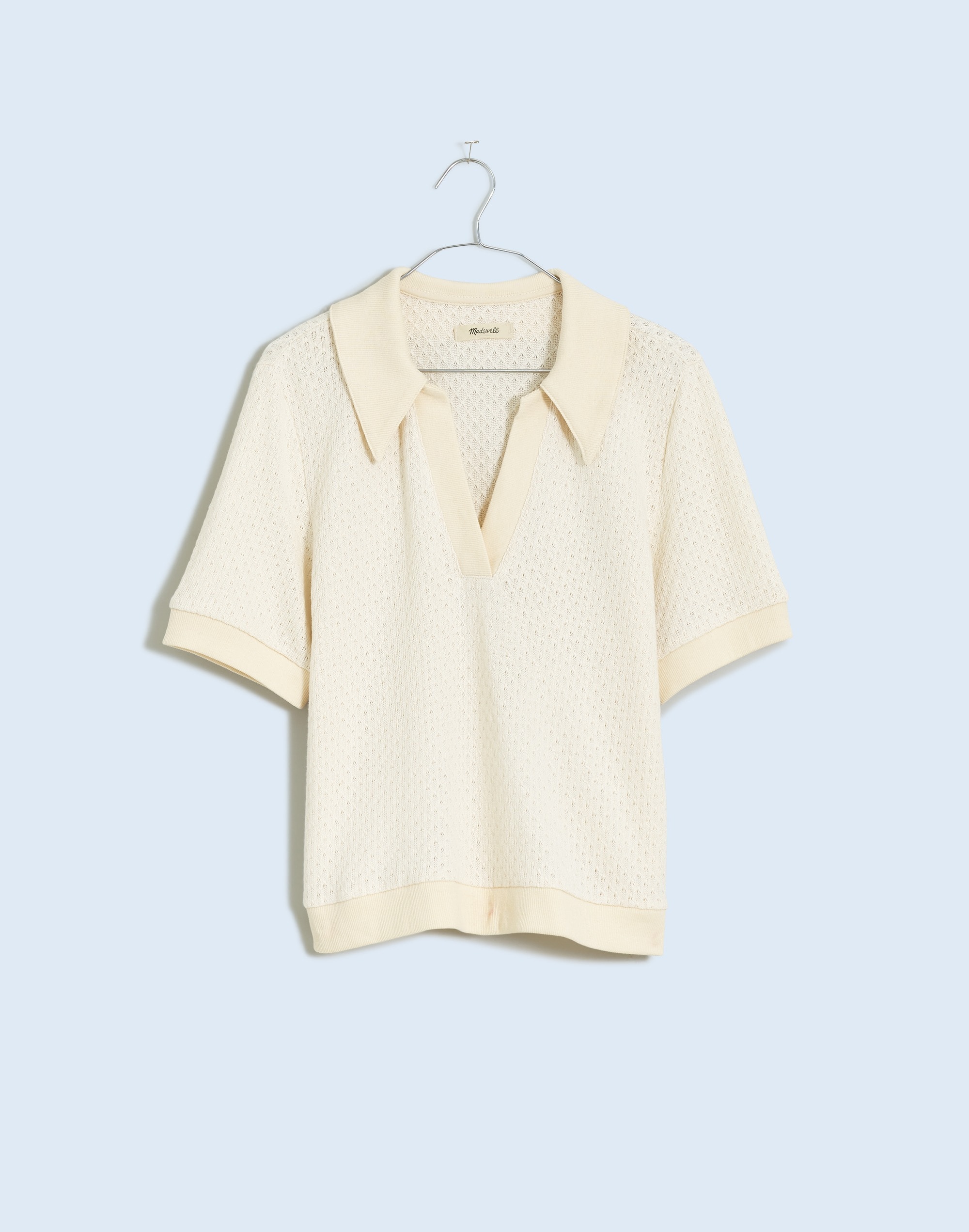 Collared Pointelle Sweater Tee