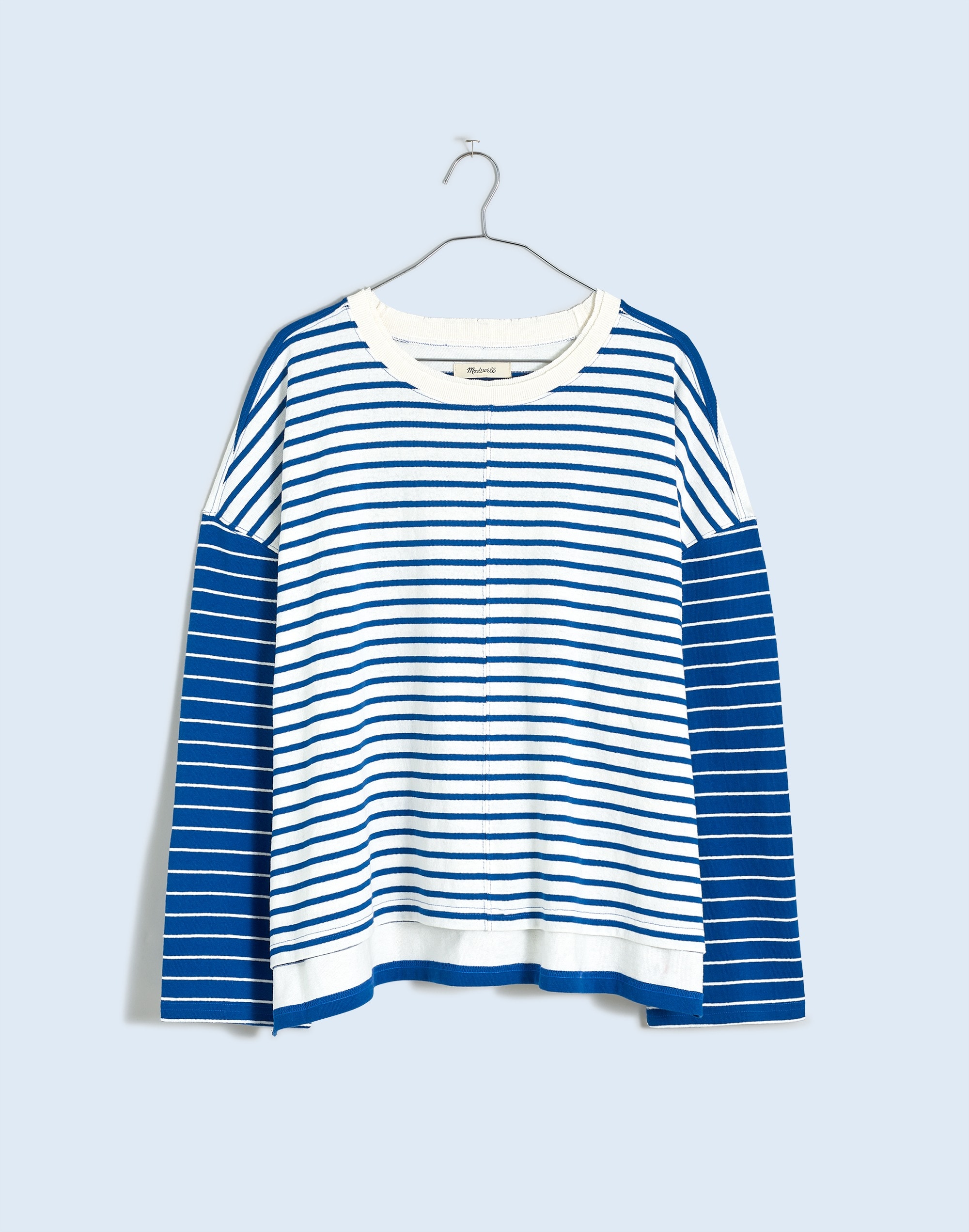 Easy Long-Sleeve Rugby Tee in Contrasting Stripe