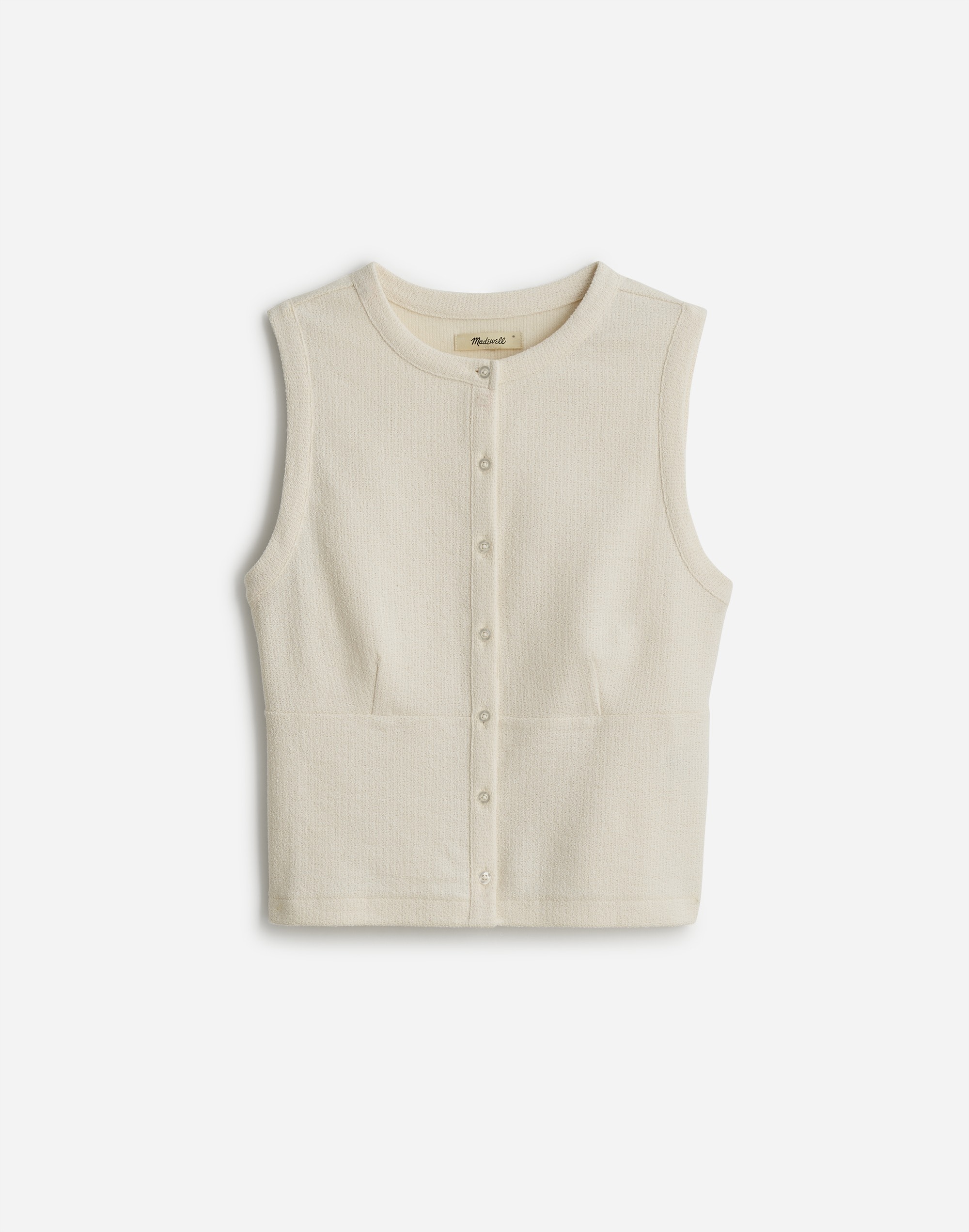 Split-Crewneck Cardigan Tank