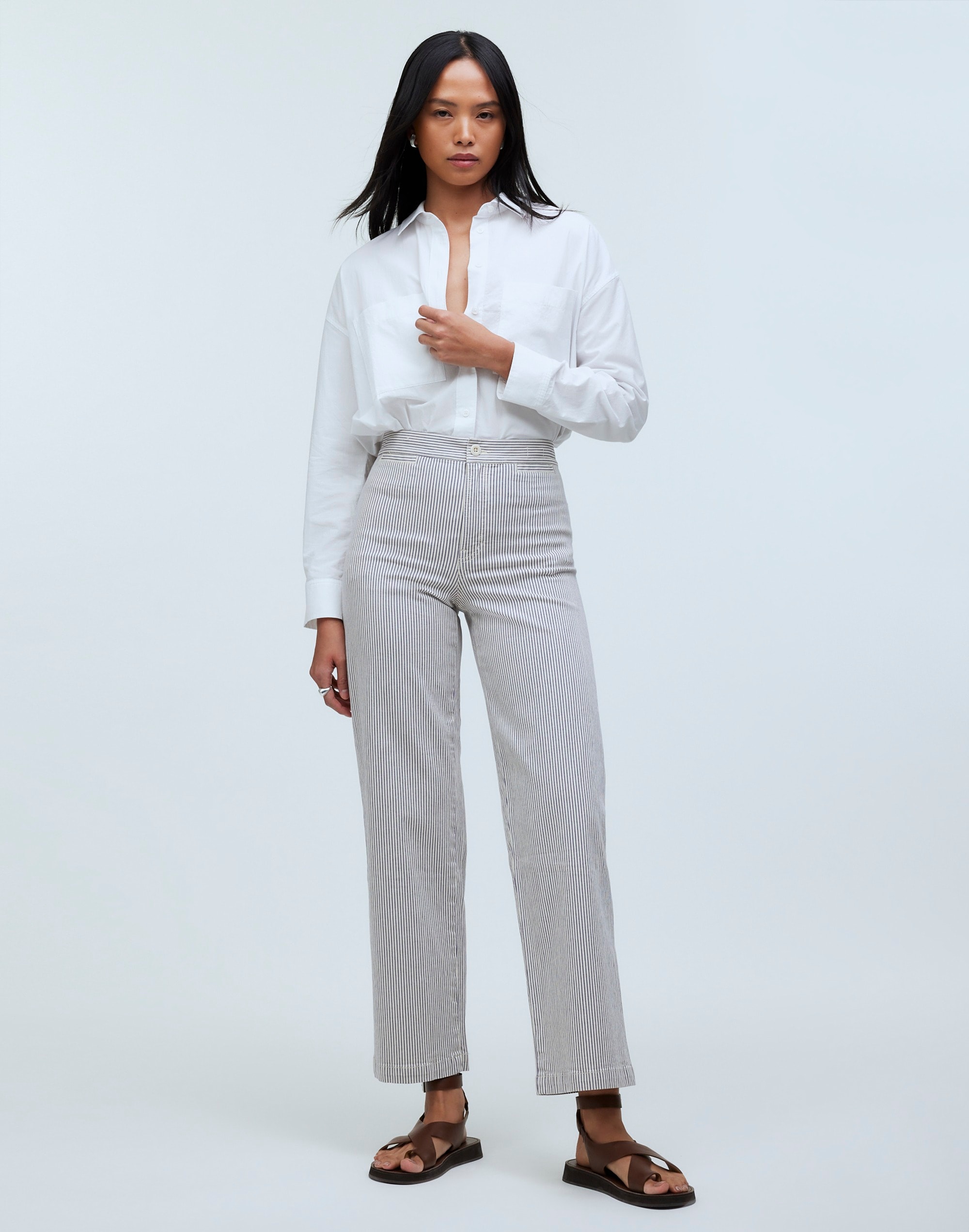 the emmett wide-leg crop pant: welt pocket edition
