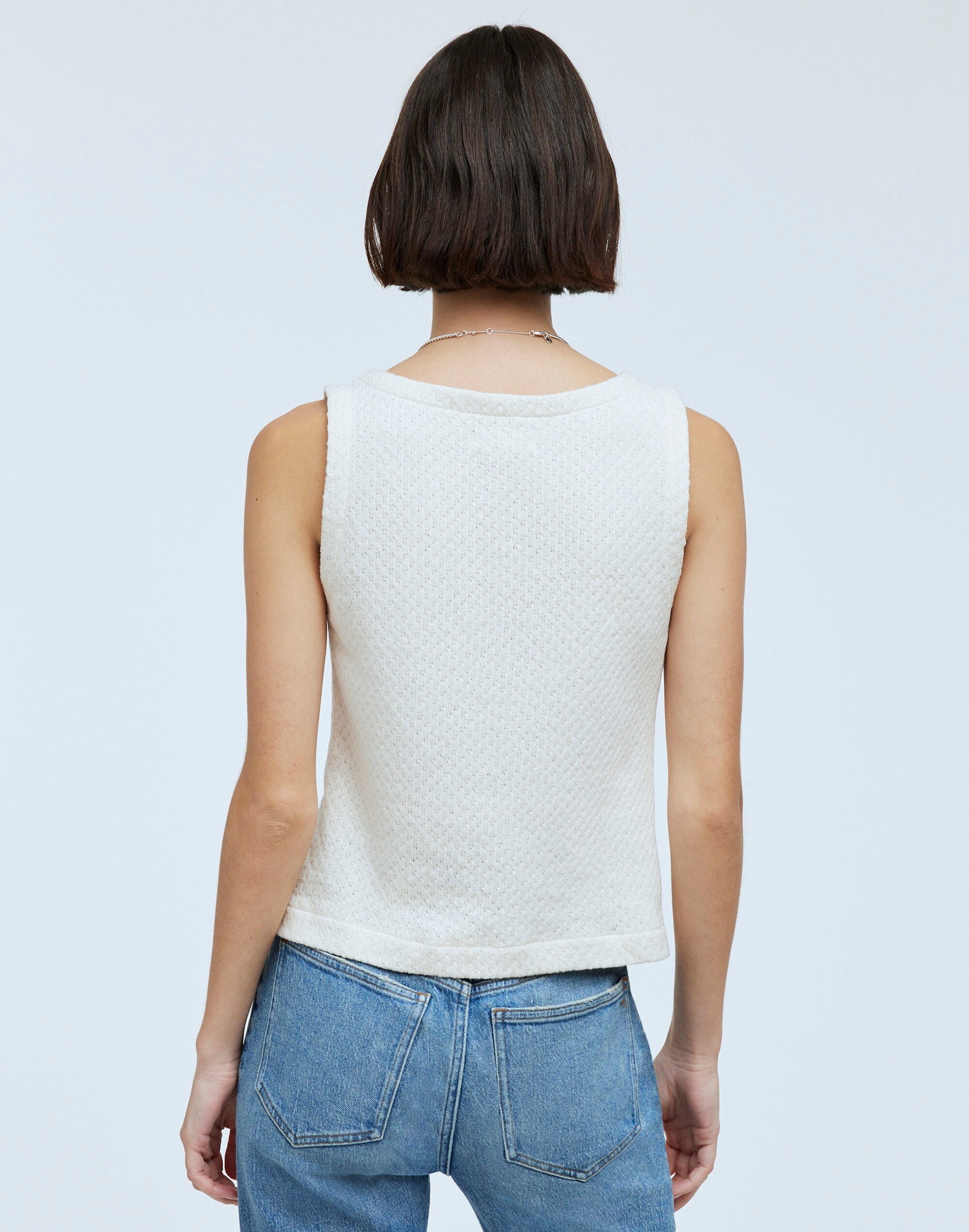 Pointelle Single-Button Vest