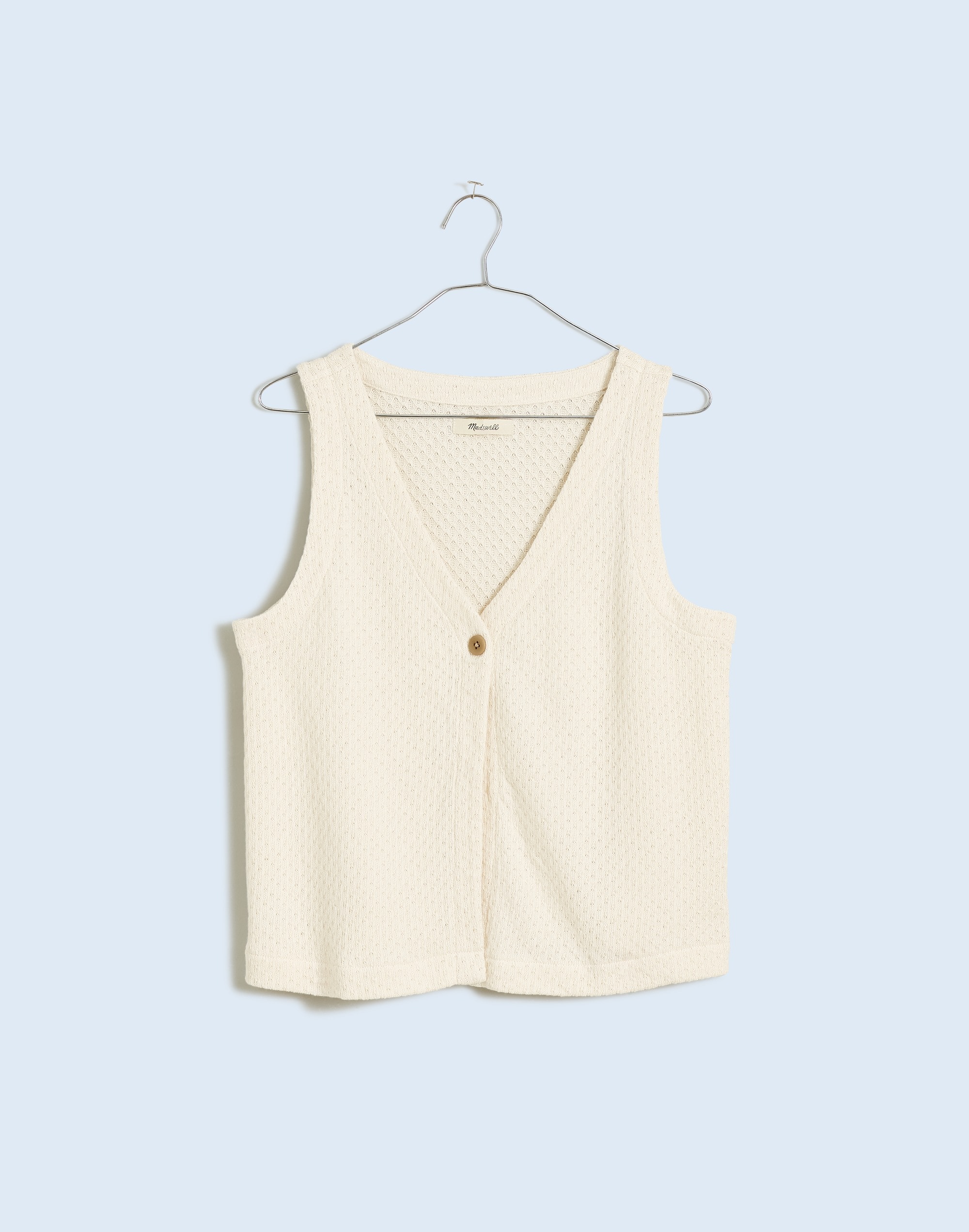 Pointelle Single-Button Vest
