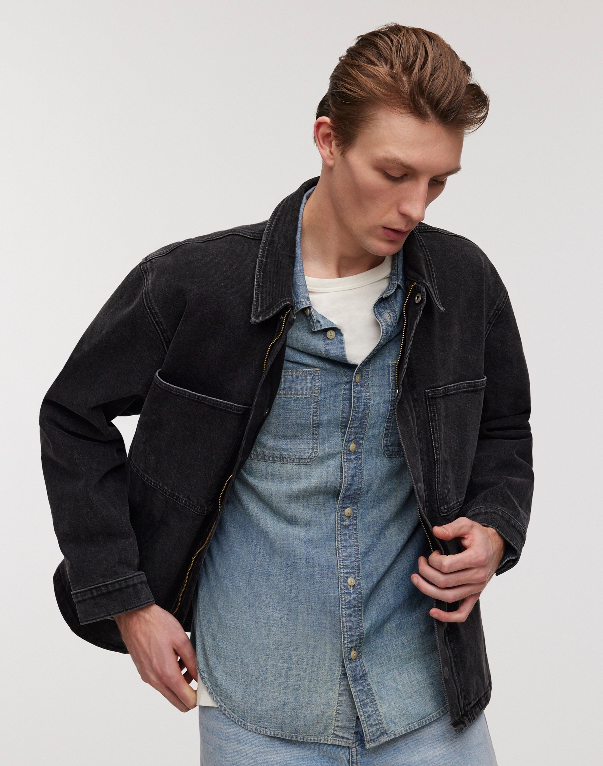 Denim Boxy Shirt-Jacket