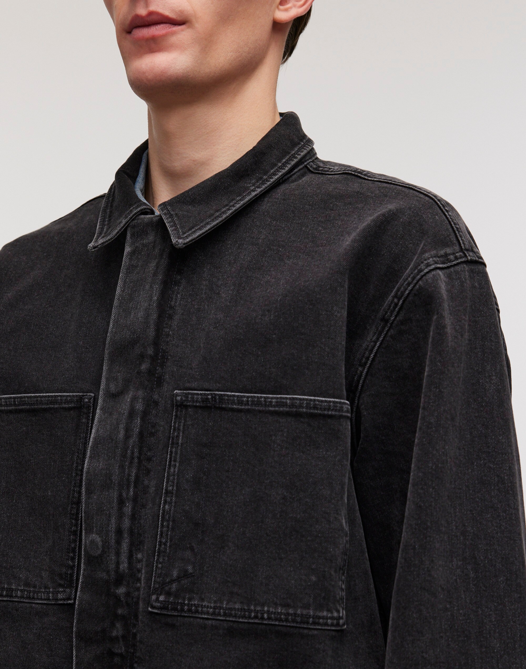 Denim Boxy Shirt-Jacket