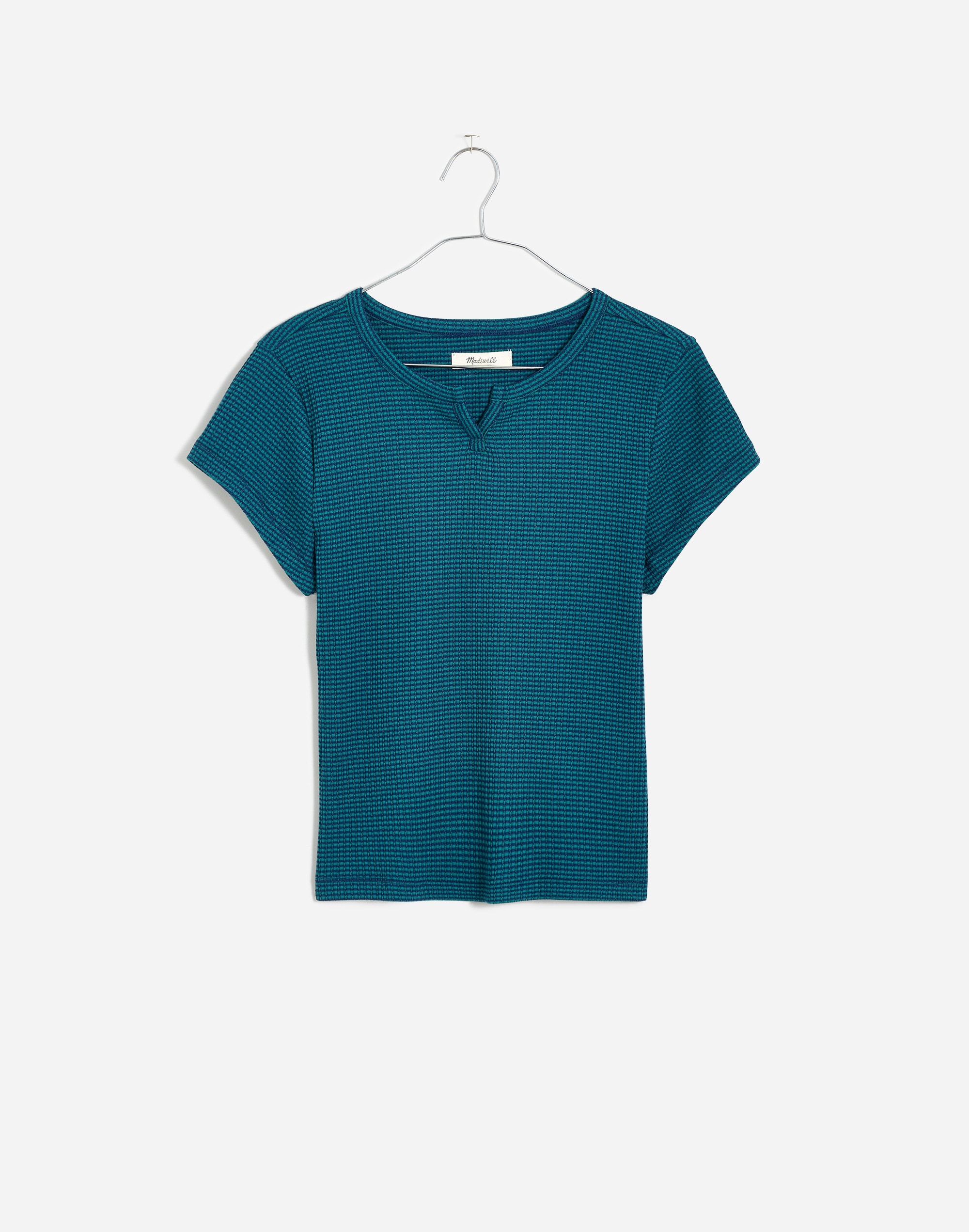 Ribbed Split-Neck Tee