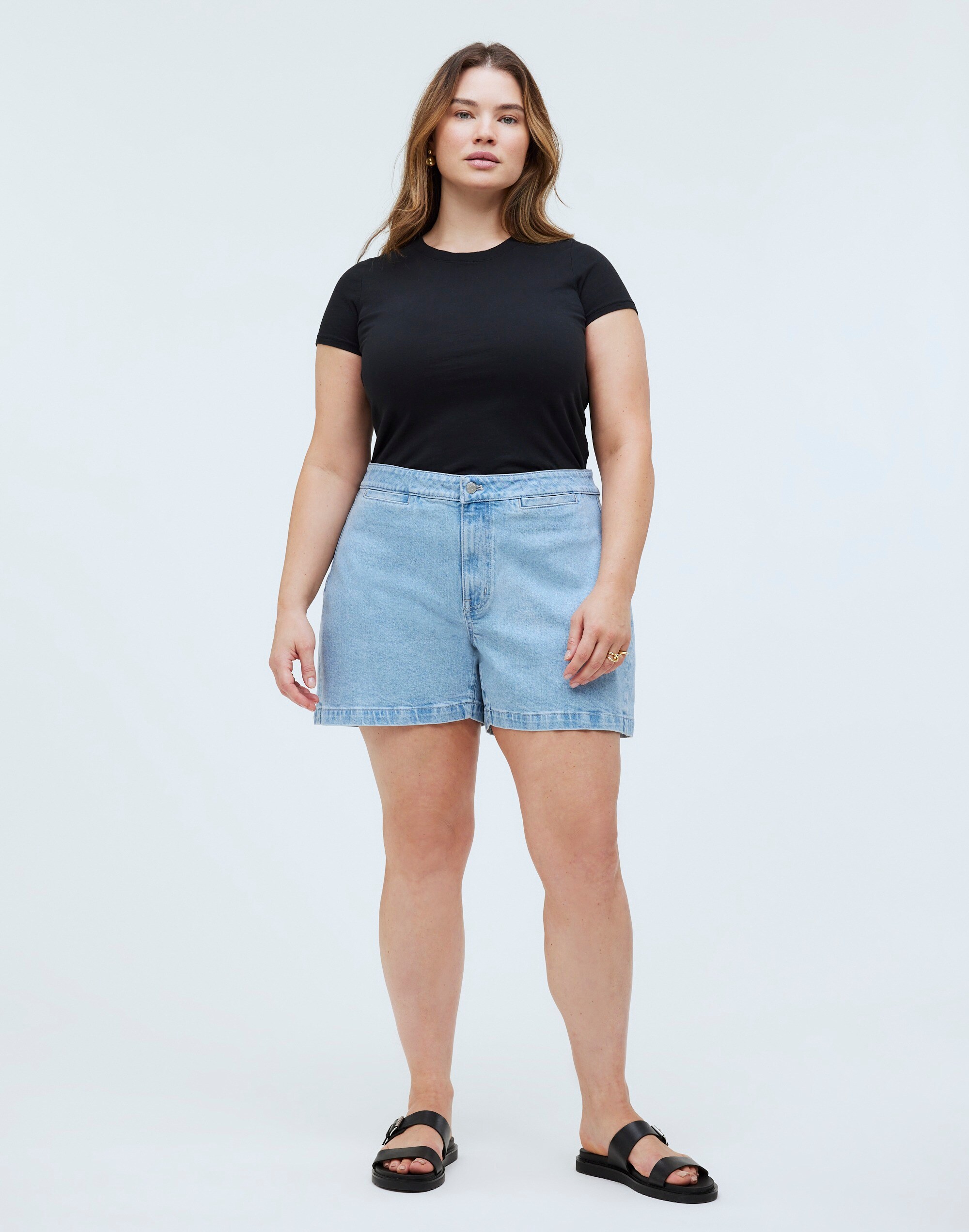 The Plus Denim Emmett Short in Kieran Wash: Welt Pocket Edition