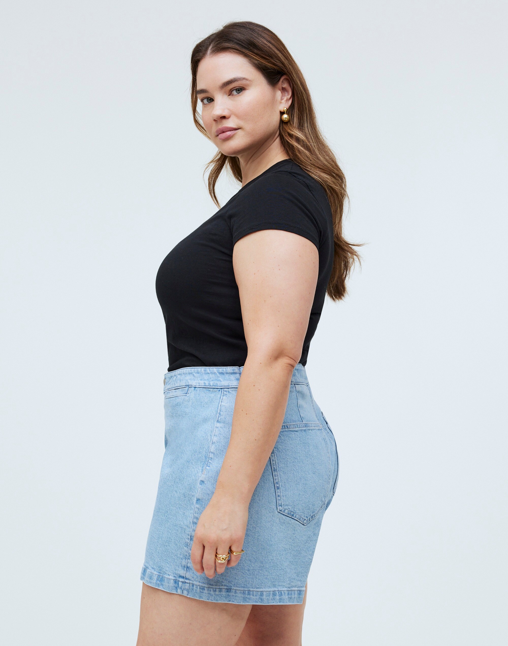 The Plus Denim Emmett Short in Kieran Wash: Welt Pocket Edition