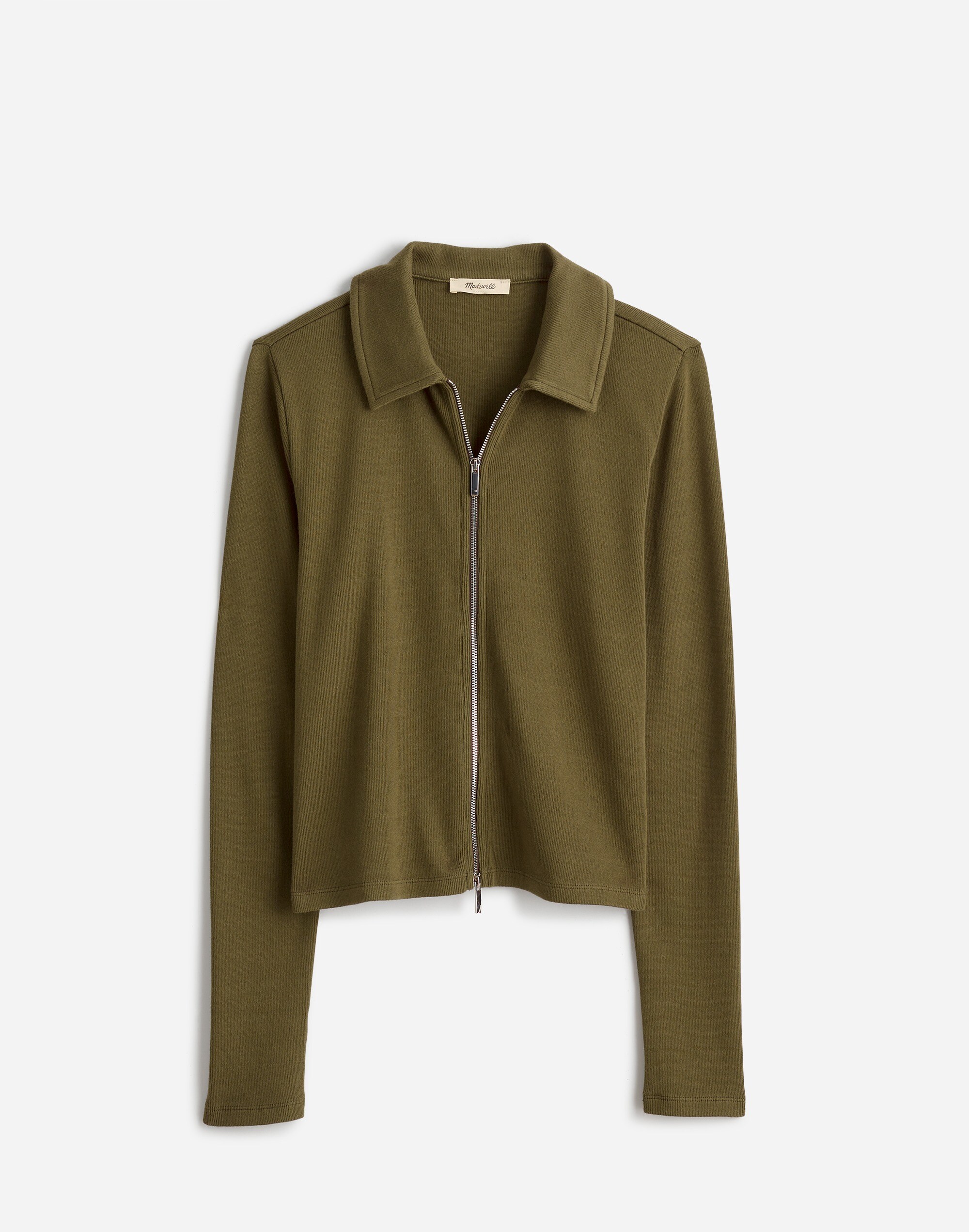 Ribbed Zip-Front Tee