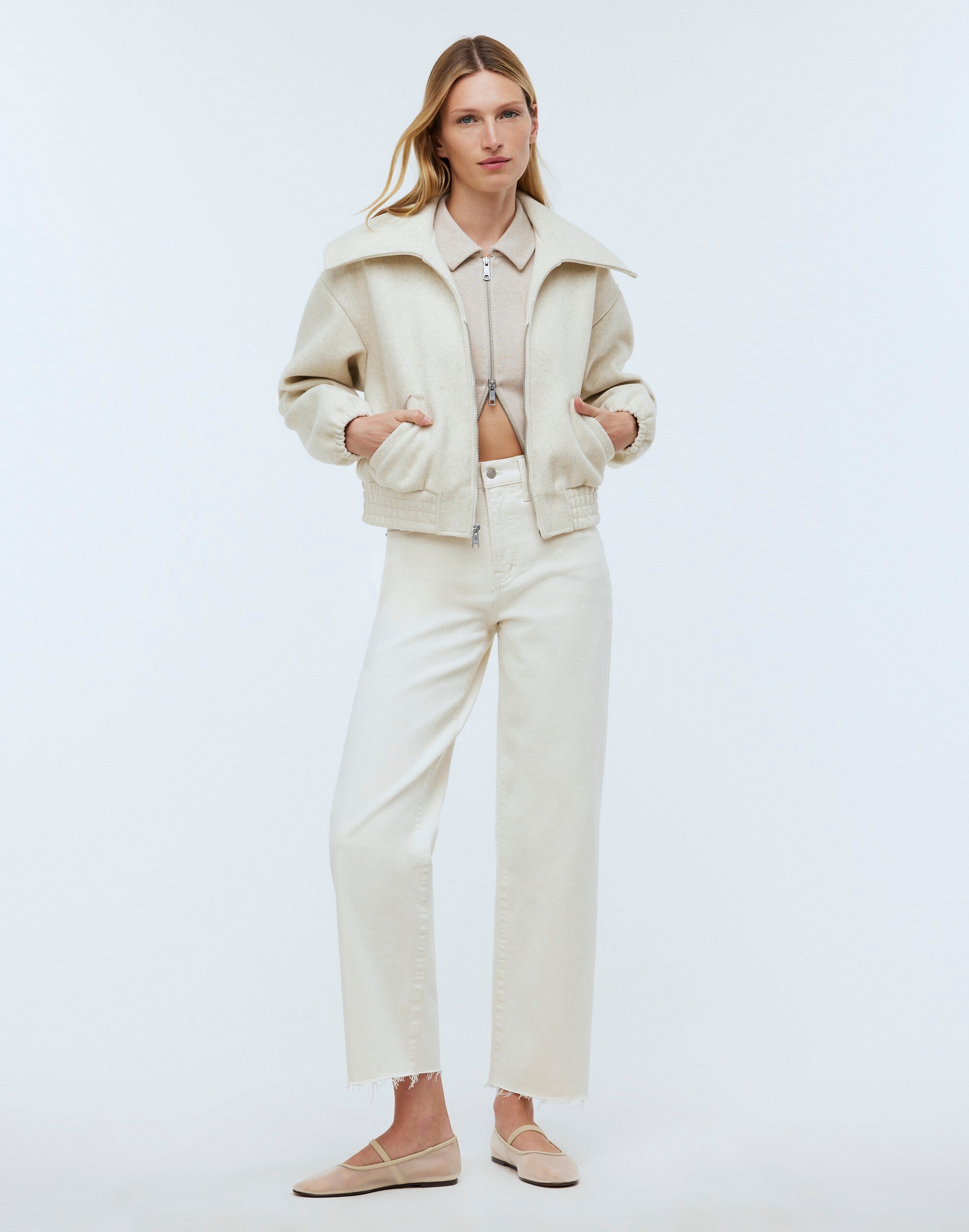 Zip-Front Shawl Bomber Jacket | Madewell