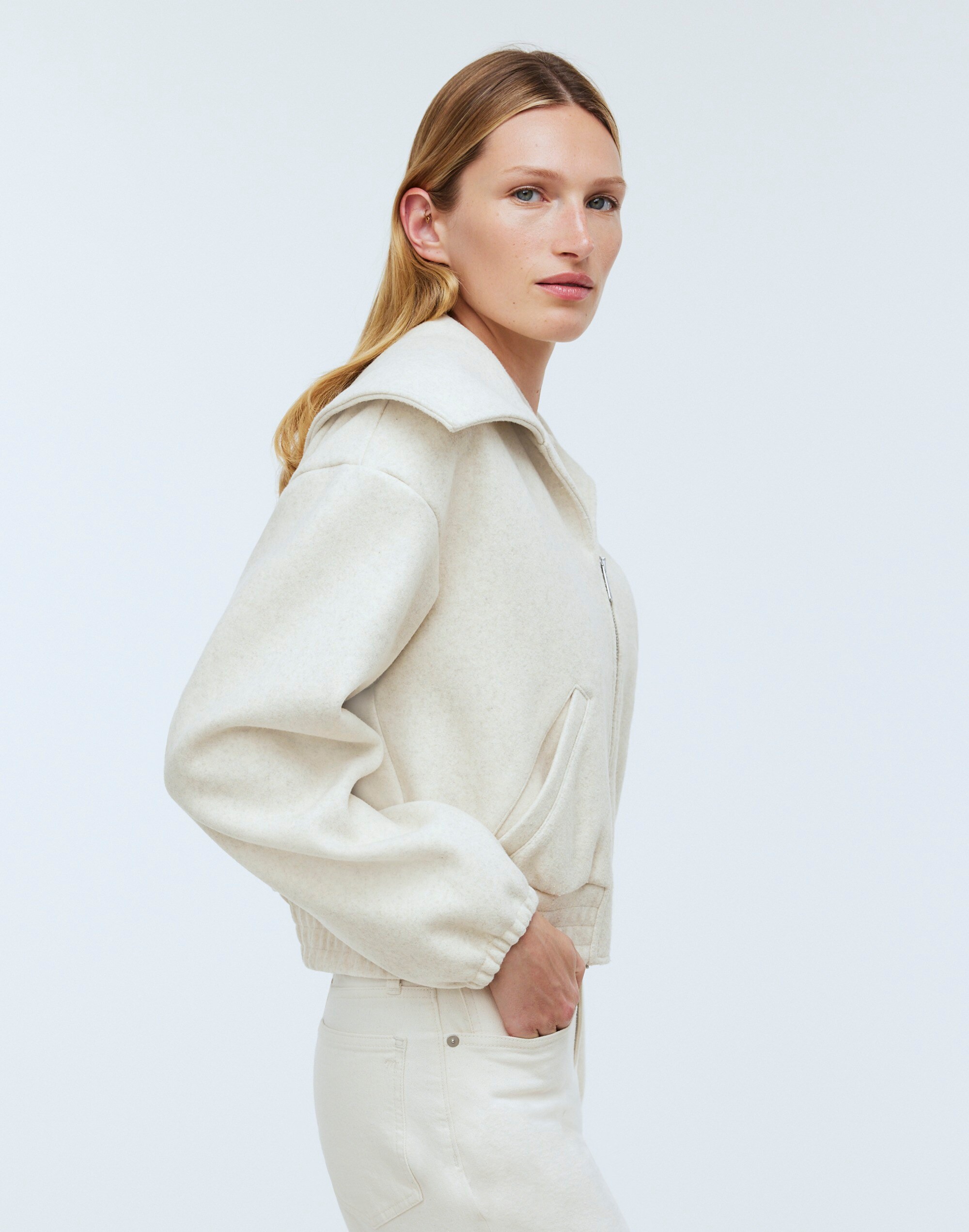 Zip-Front Shawl Bomber Jacket | Madewell