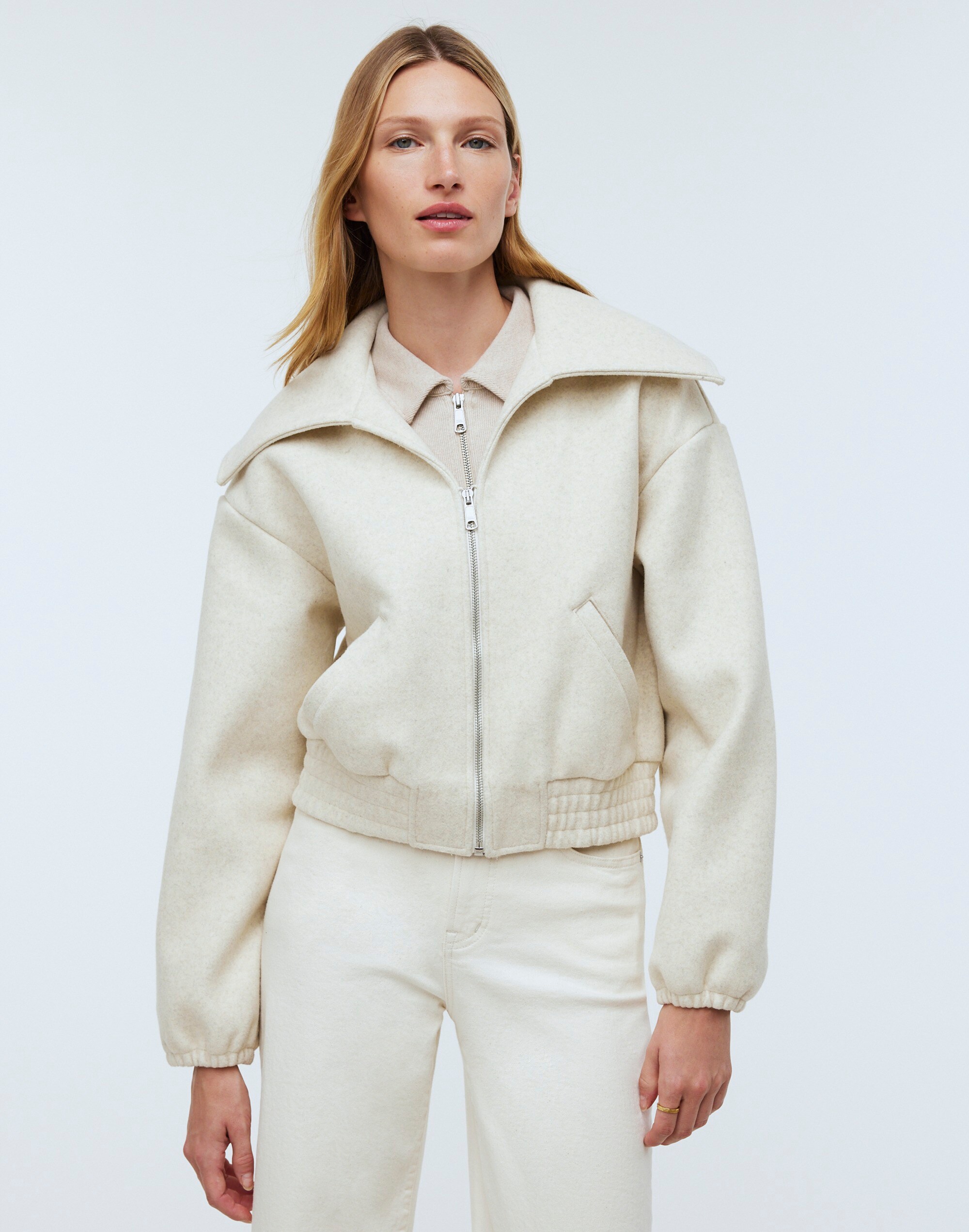 Zip-Front Shawl Bomber Jacket | Madewell