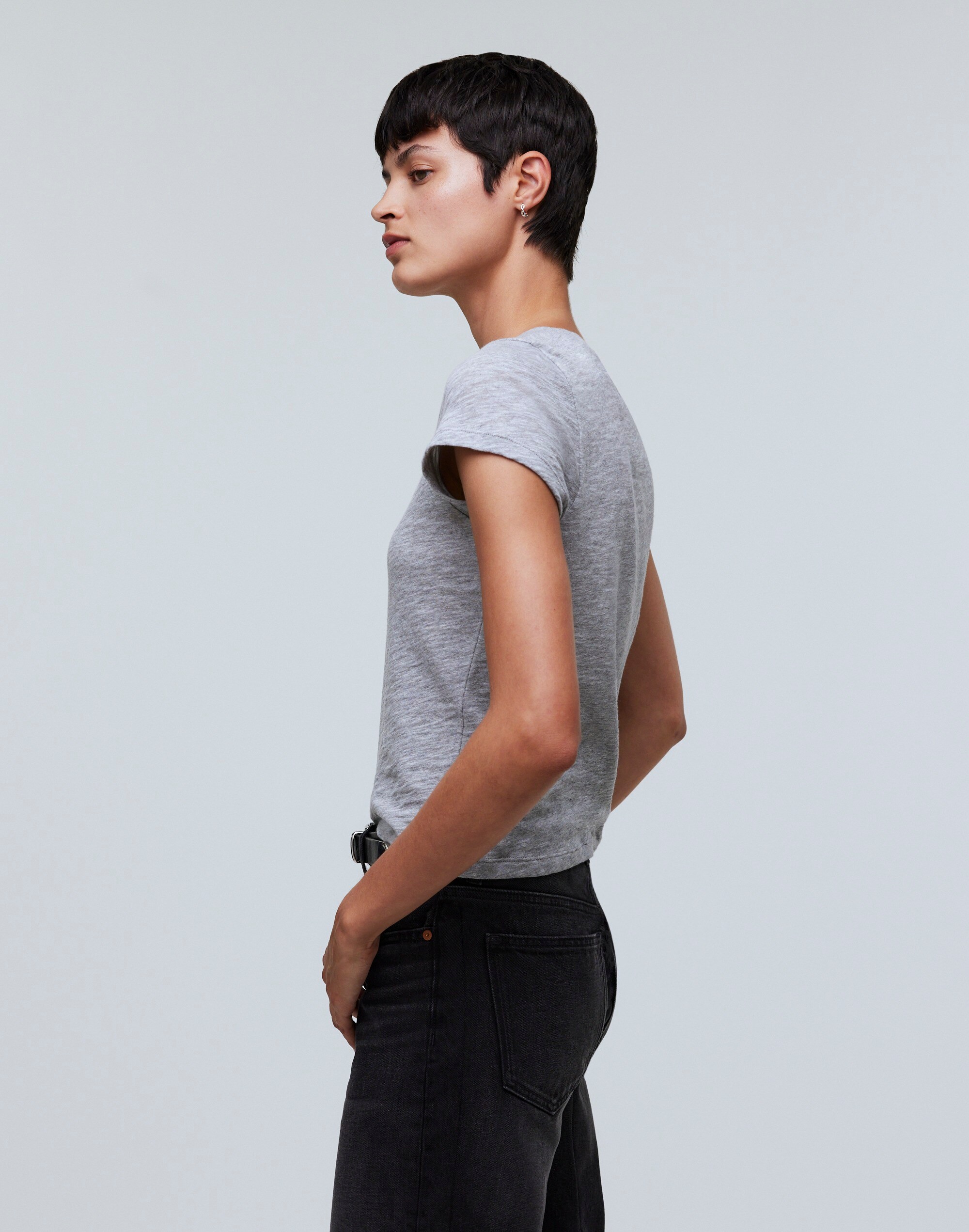 Heathered Graphic Shrunken Tee