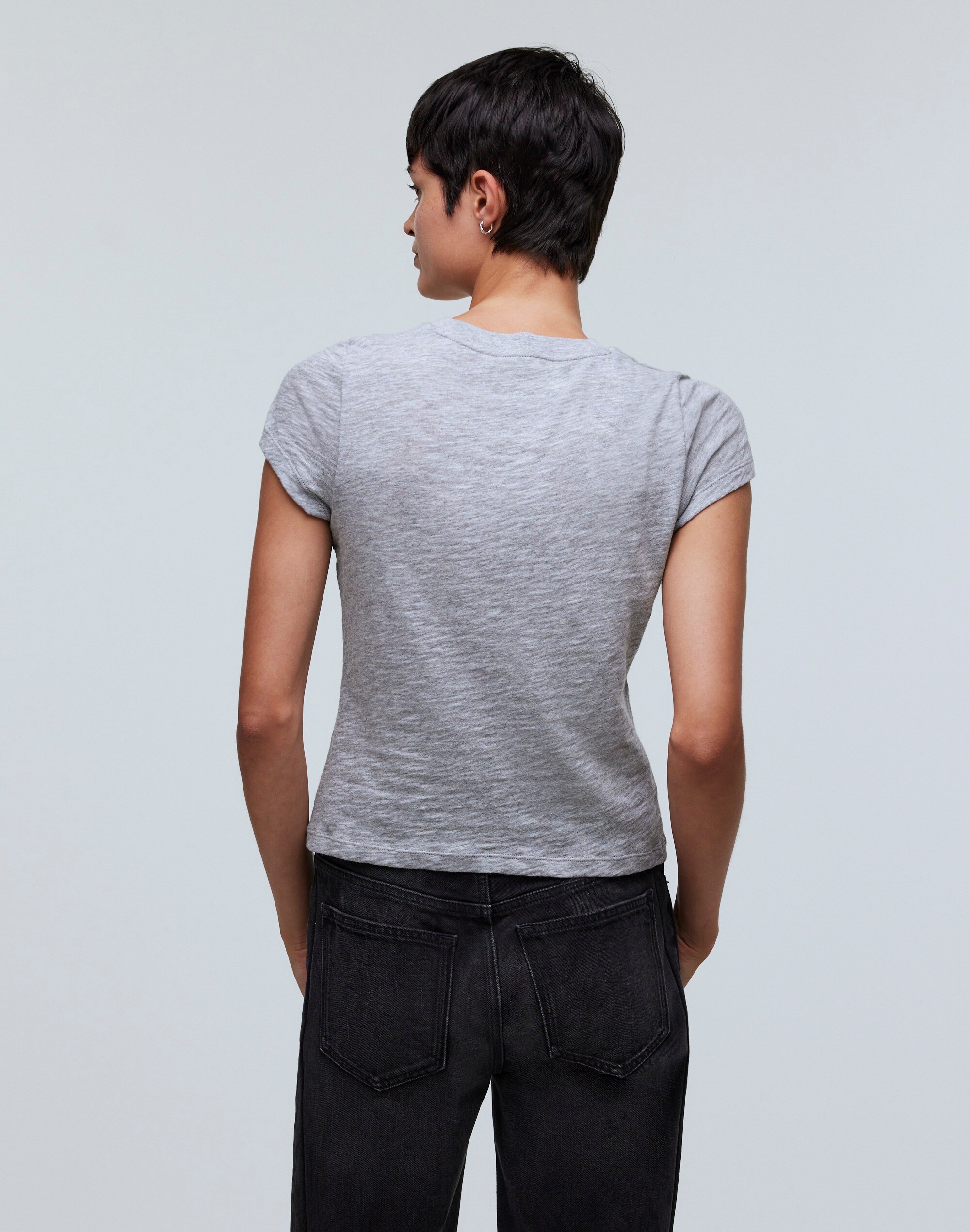 Heathered Graphic Shrunken Tee