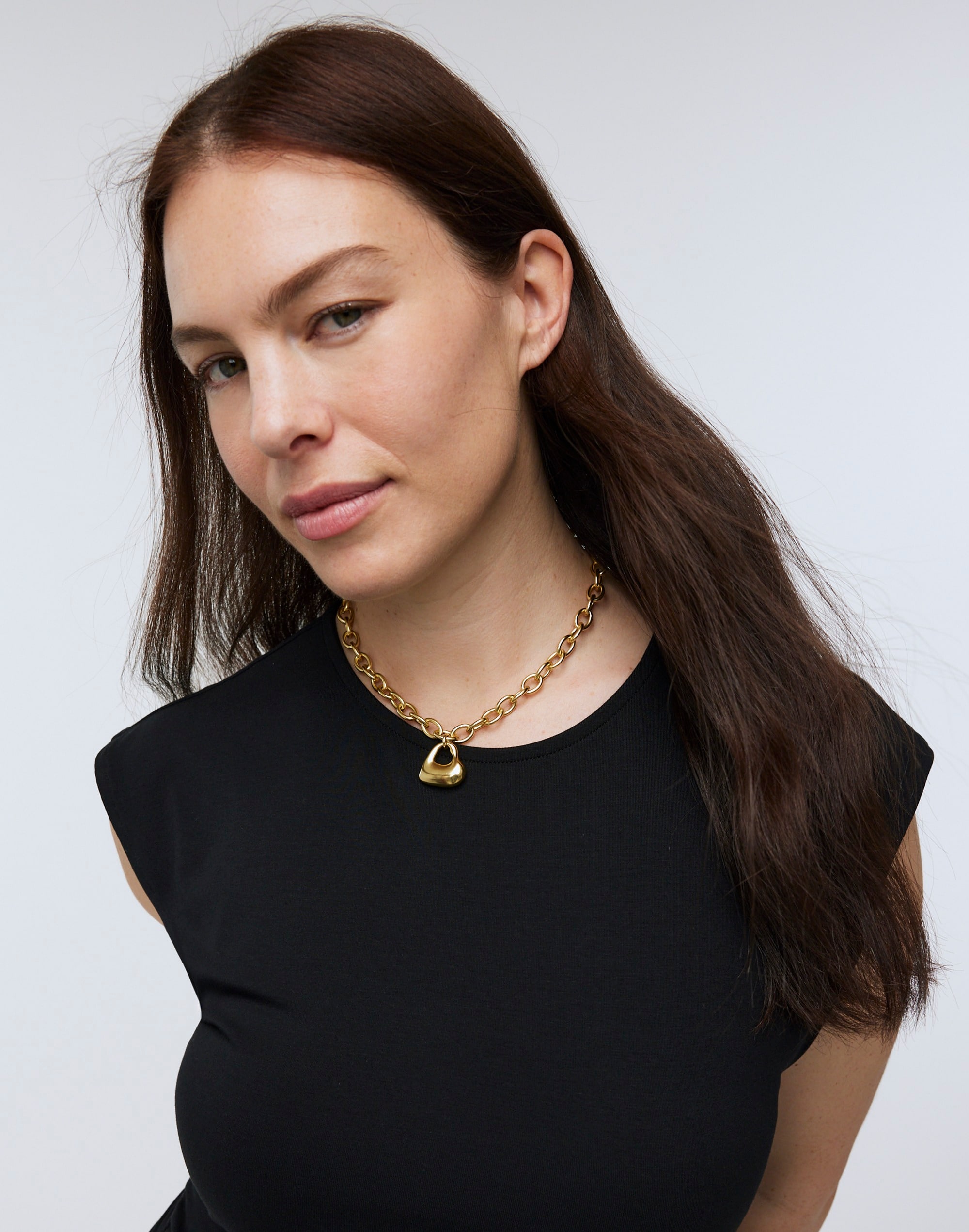 Cutout Puffy Heart Choker Chain Necklace