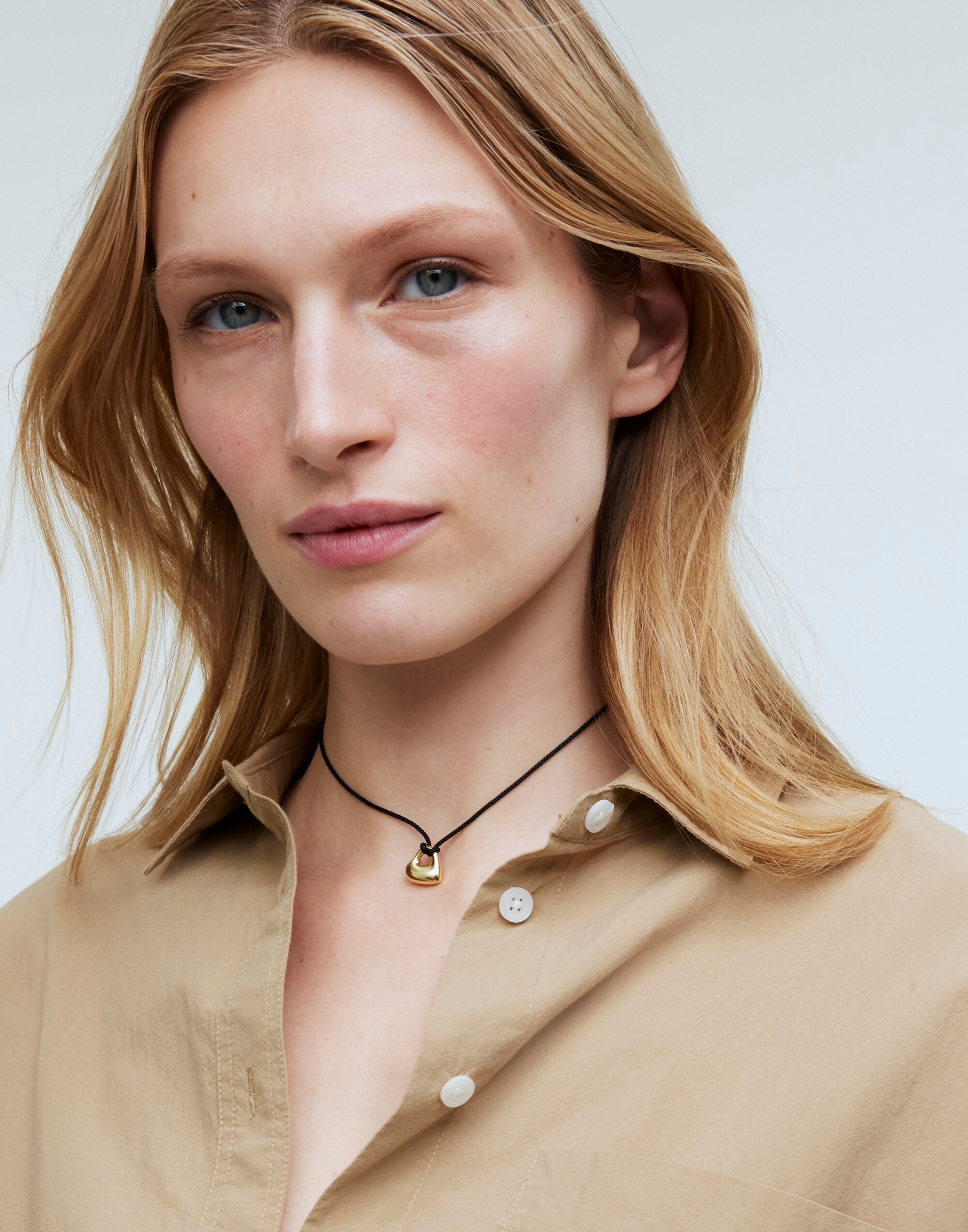 Cutout Puffy Heart Cord Necklace