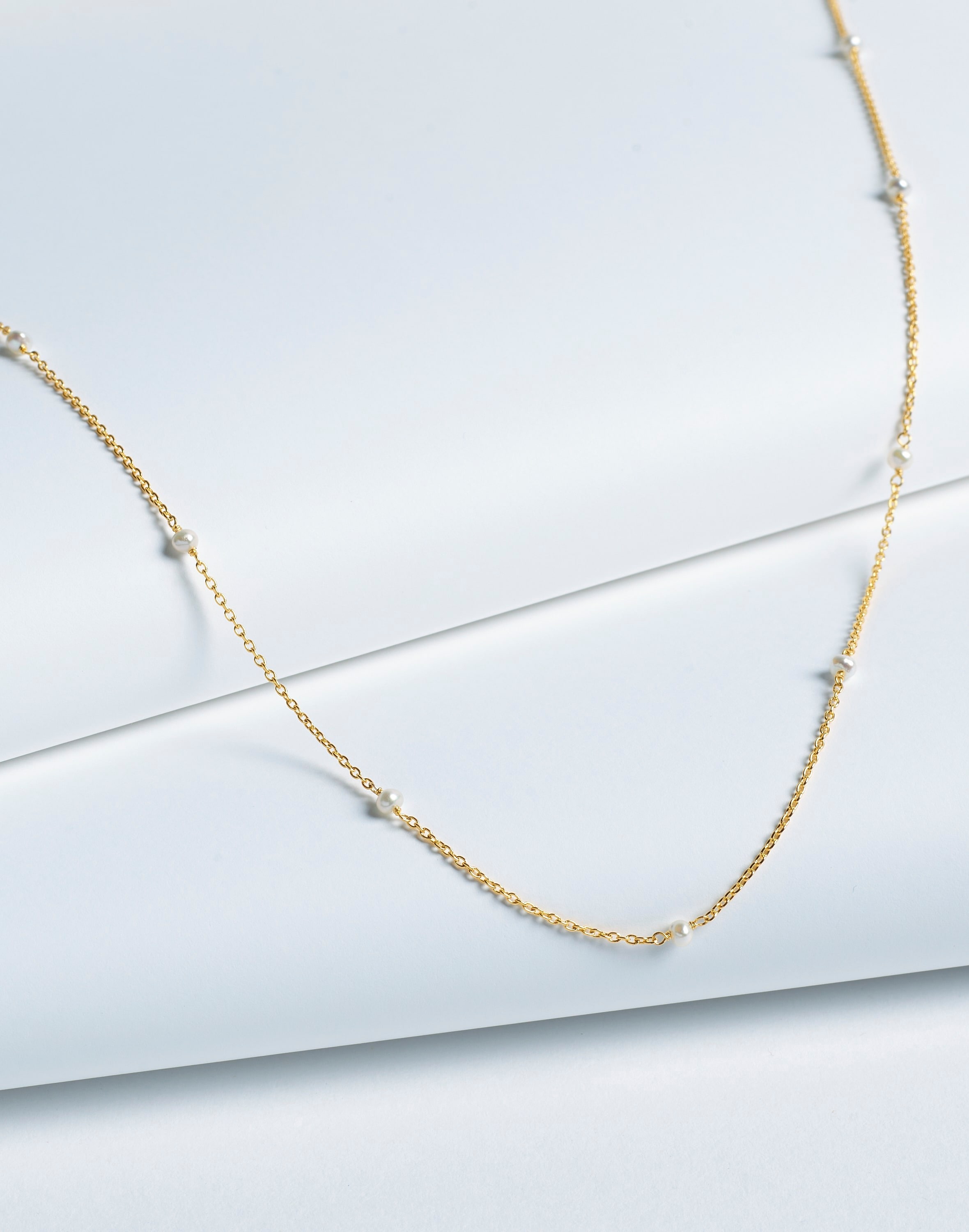 Demi-Fine Freshwater Pearl Station Necklace