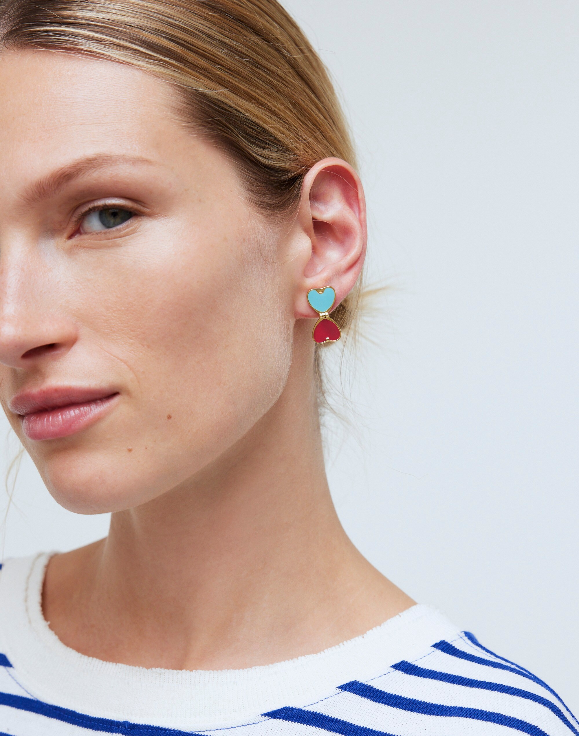 Puffy Heart Locket Stud Earrings