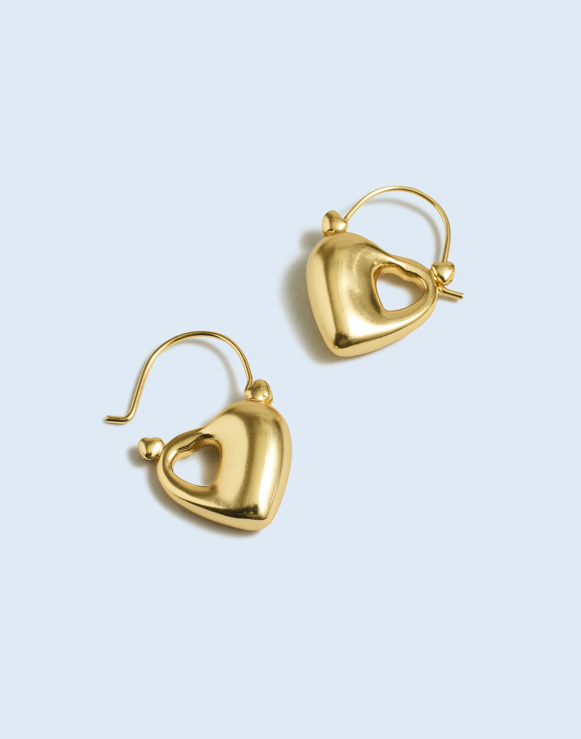 Cutout Puffy Heart Huggie Hoop Earrings
