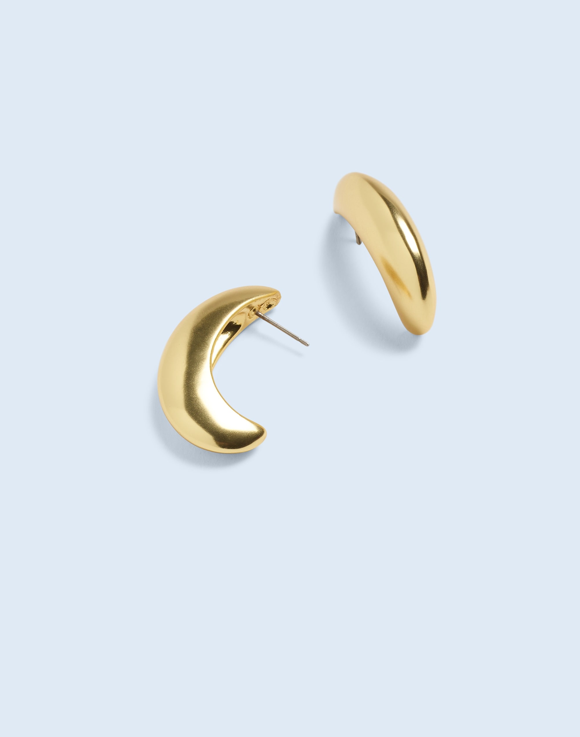 Mw Sculptural Crescent Statement Earrings In Gold