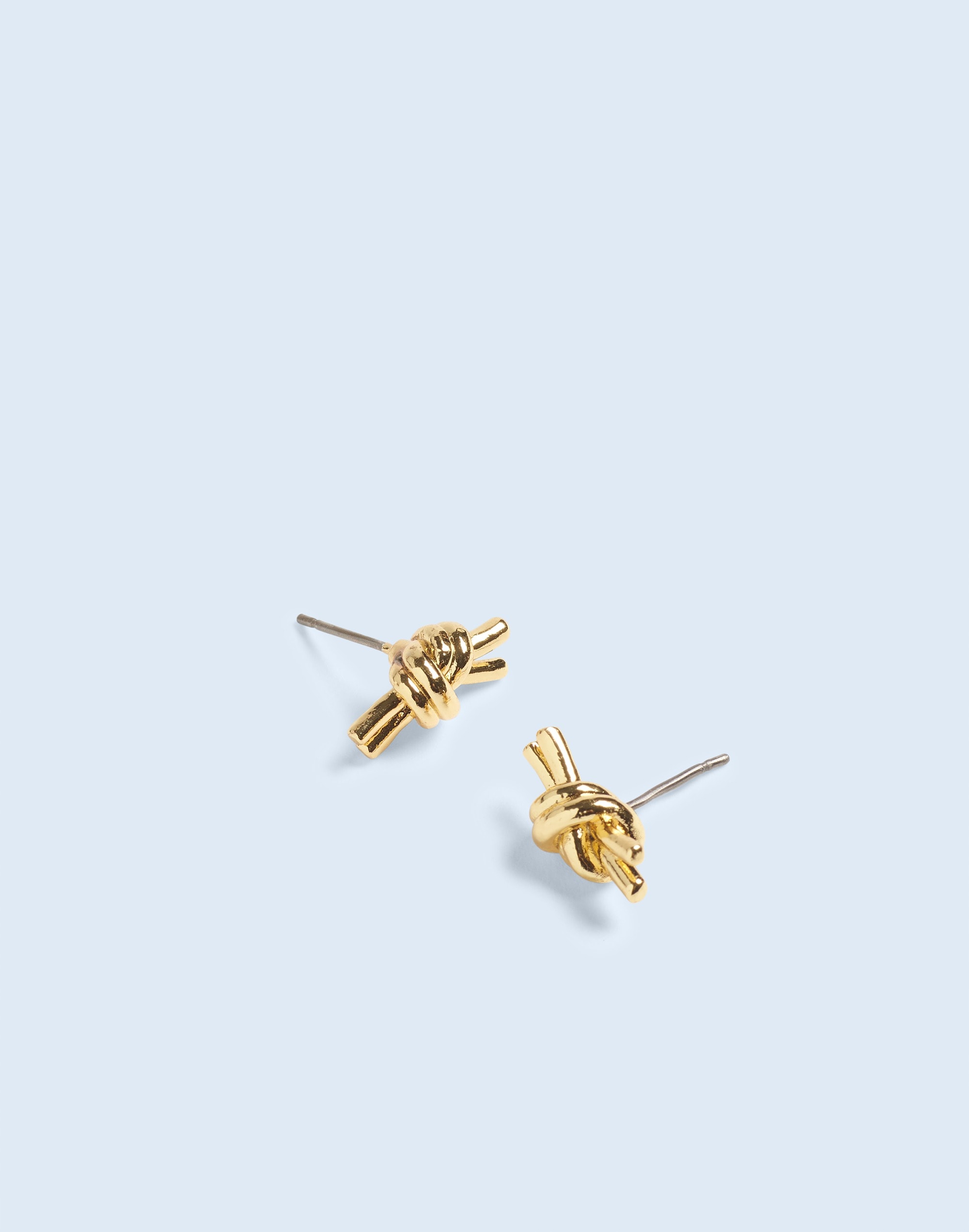 Mw Knotted Small Stud Earrings In Pale Gold