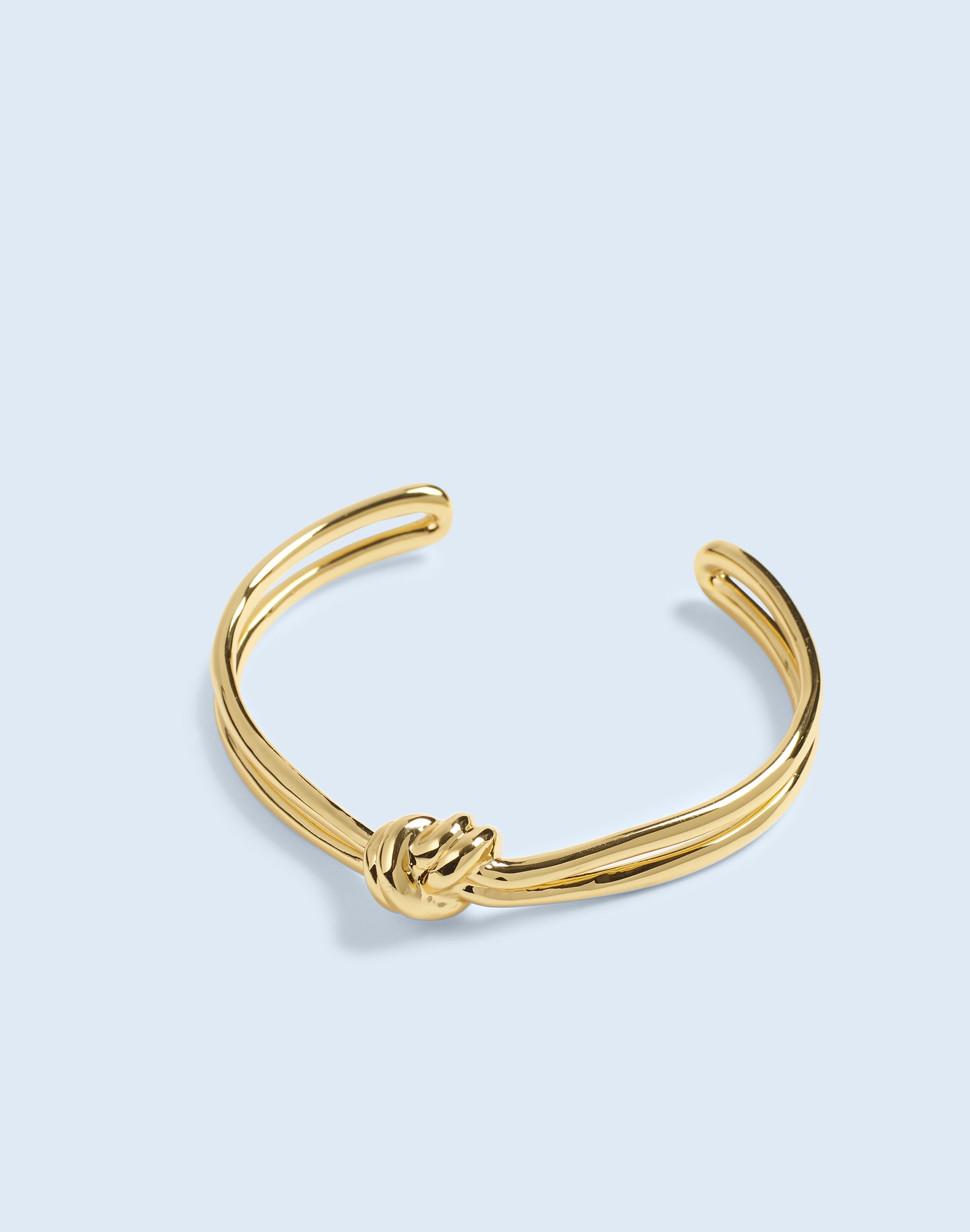 Mw Knotted Cuff Bracelet In Pale Gold