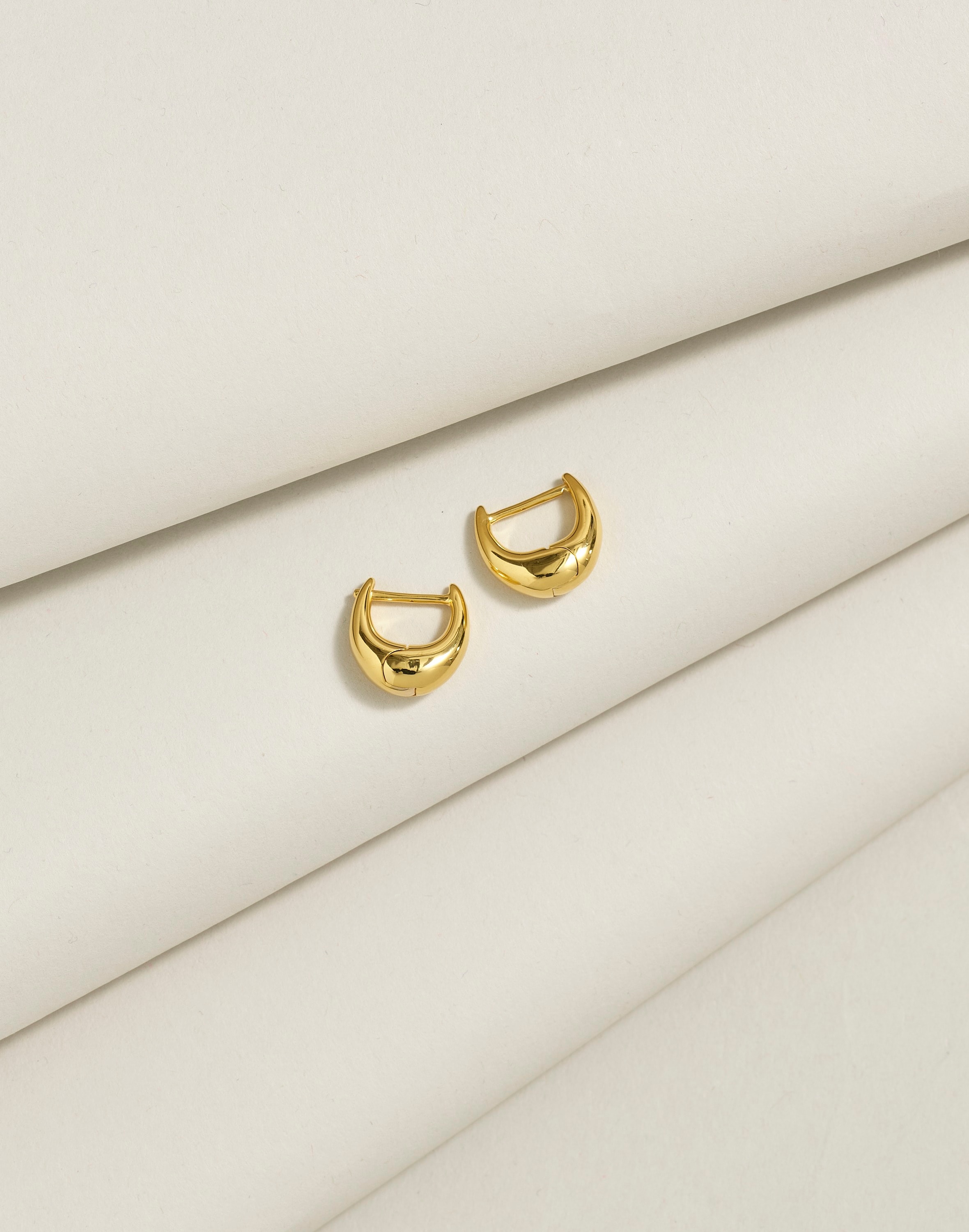 Mw Delicate Collection Demi-fine Puffy Hoop Earrings In Gold