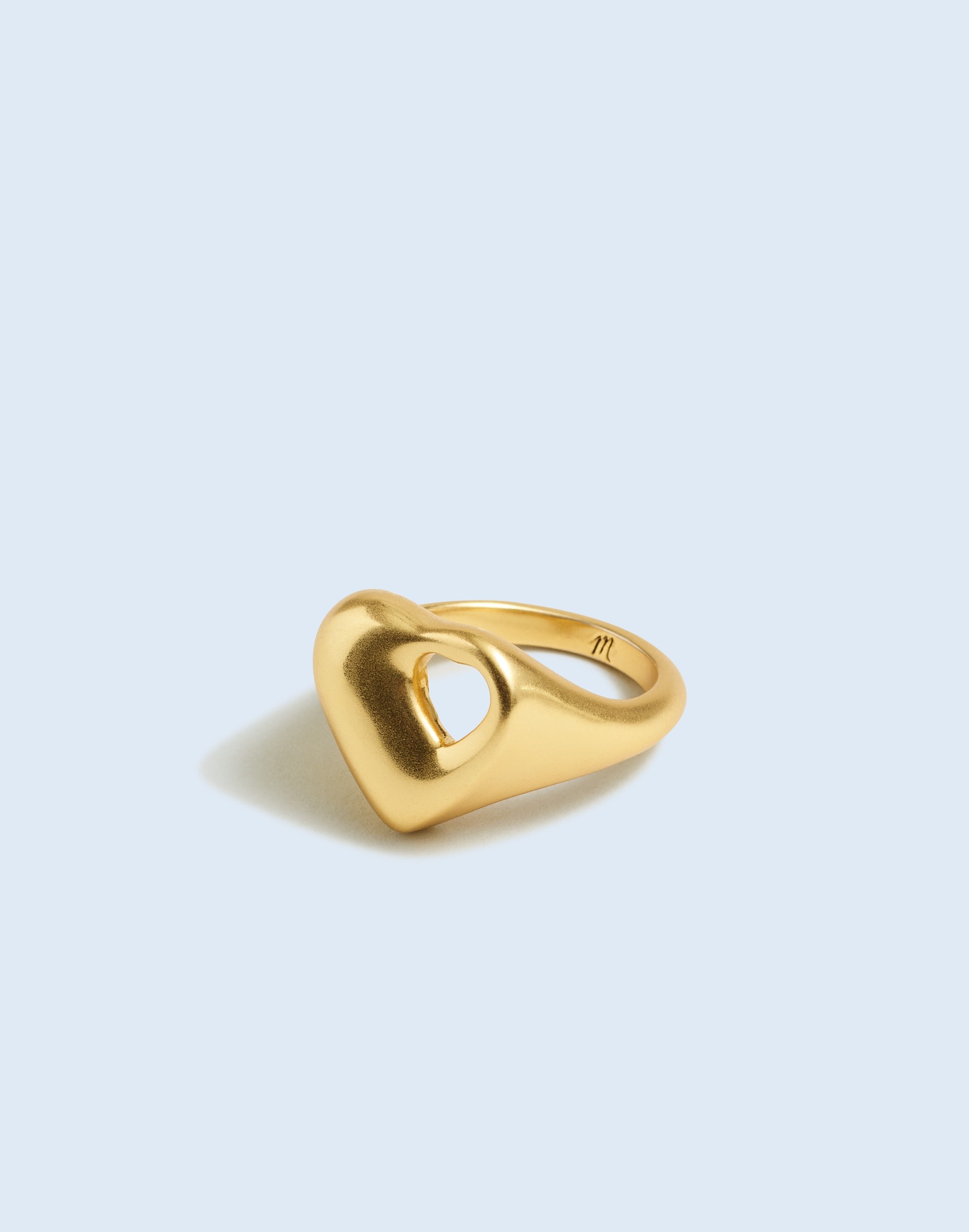 Cutout Puffy Heart Signet Ring