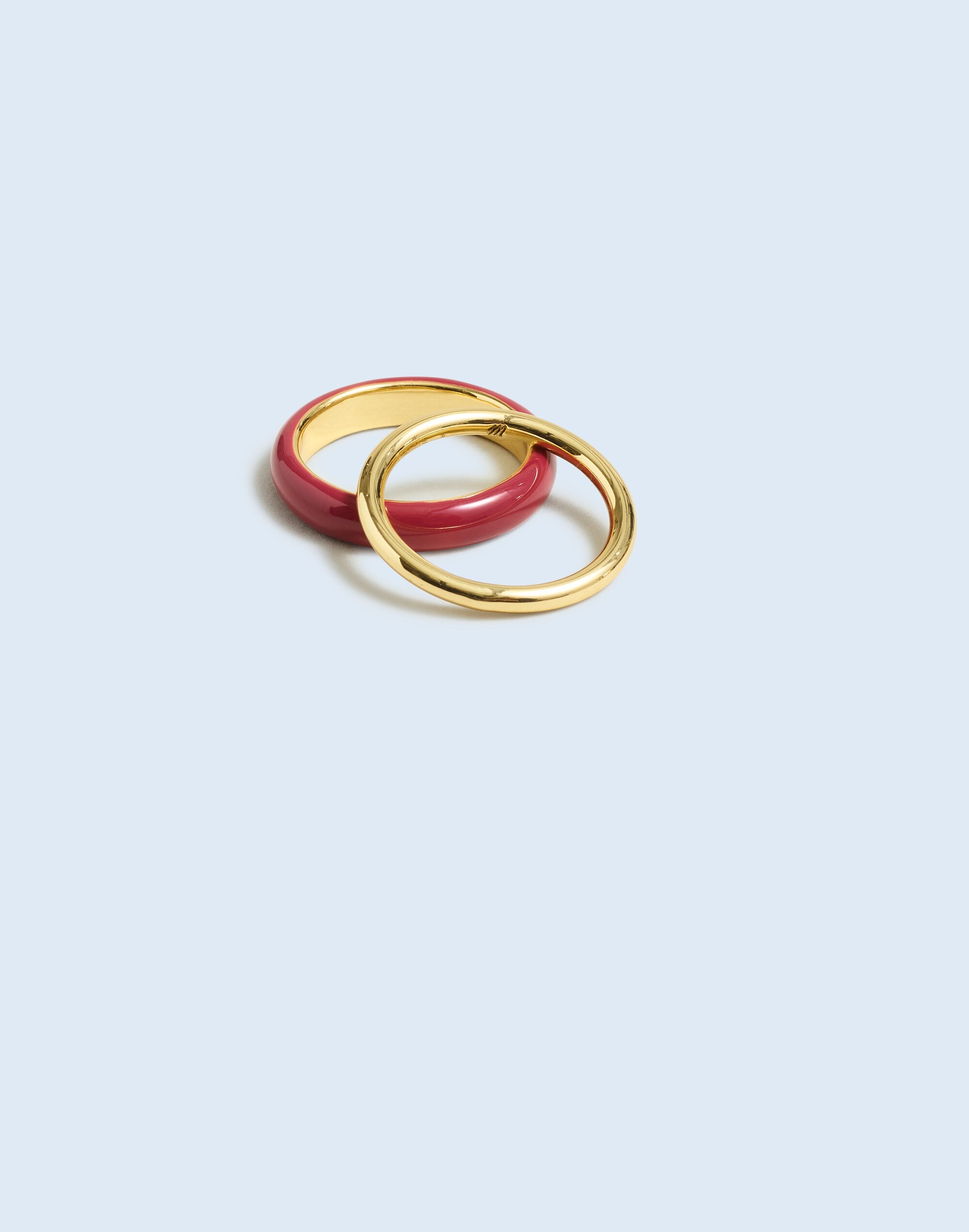 Enamel Heart Stacking Ring Set