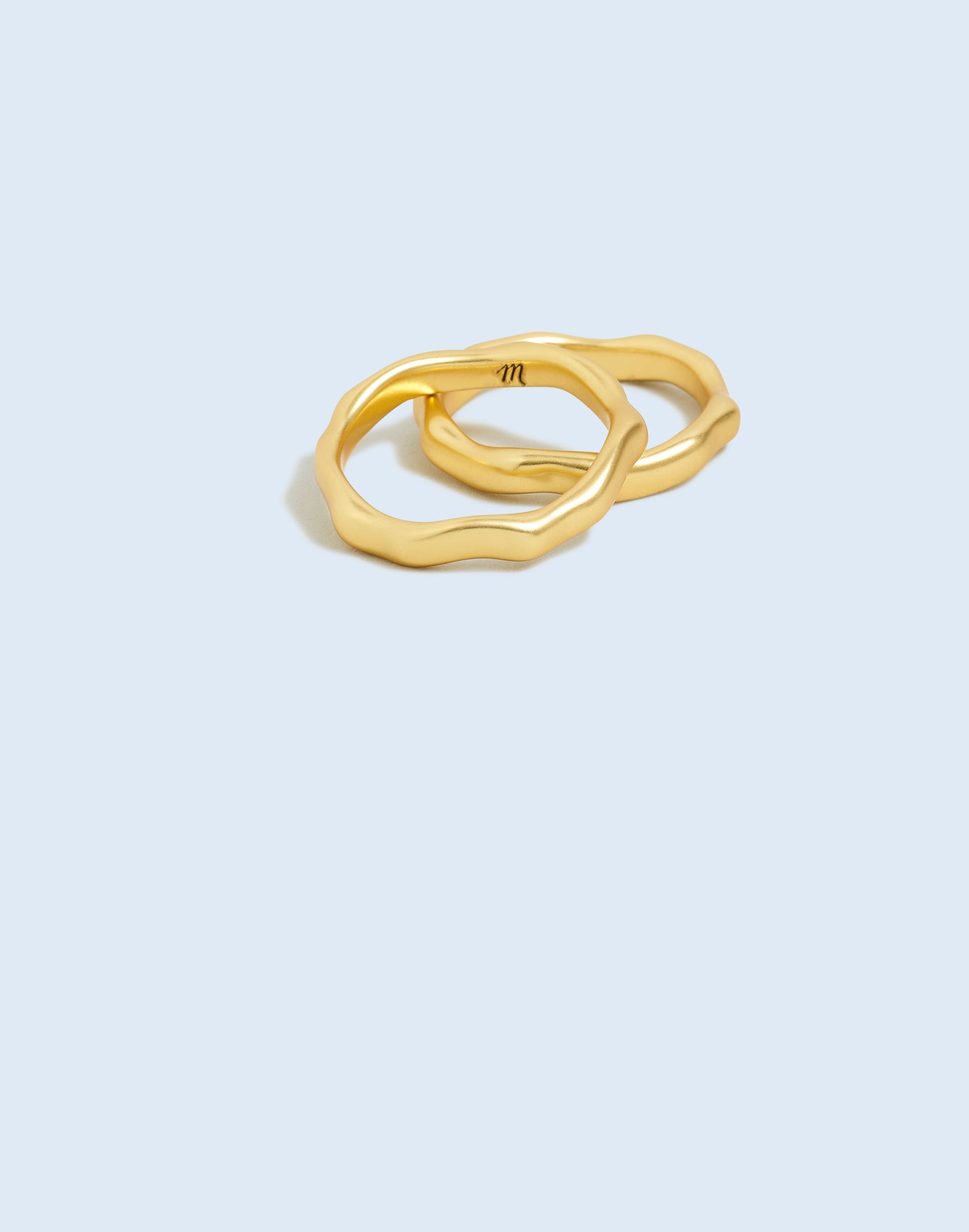 Mw Molten Stacking Ring Set In Vintage Gold