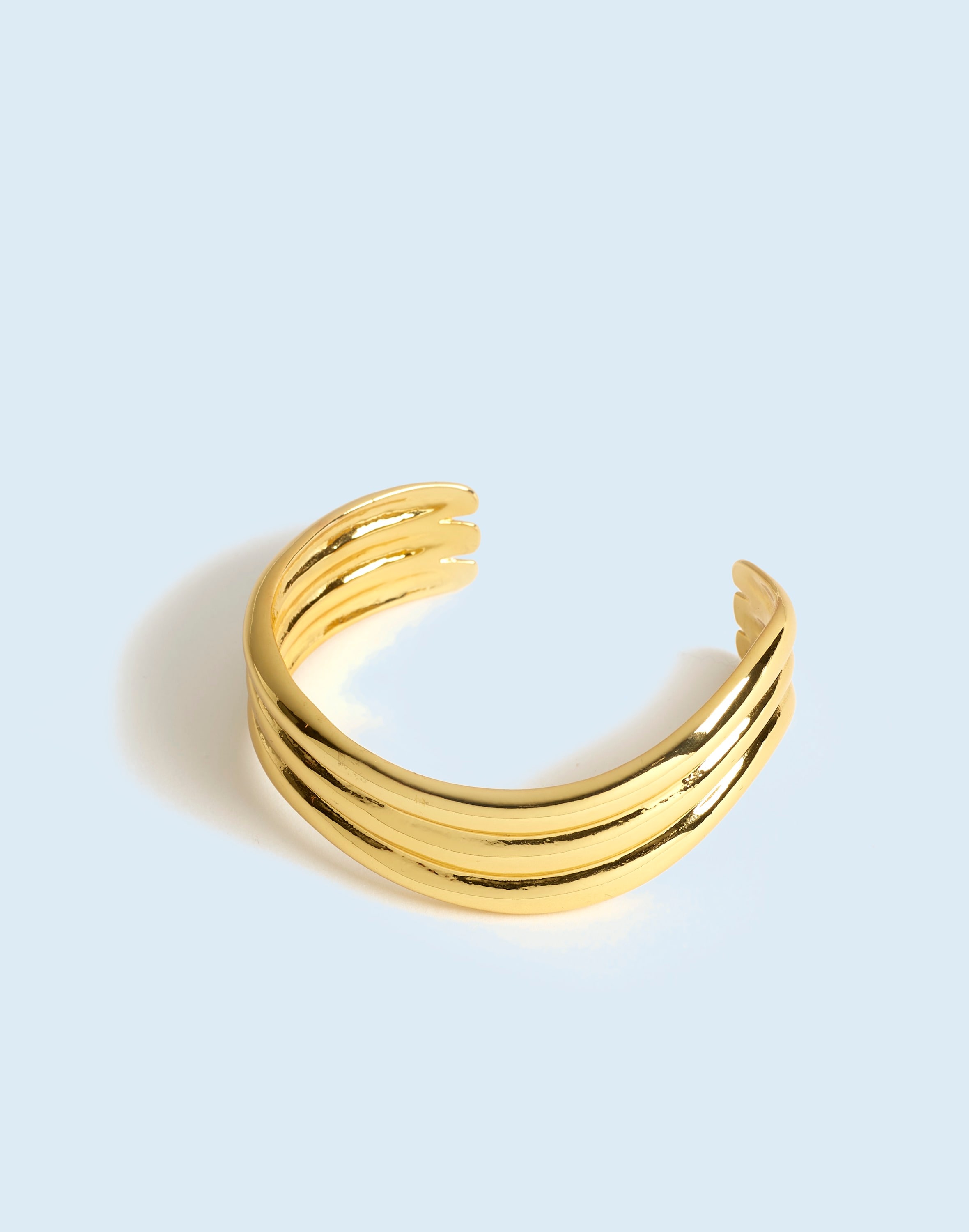 Ribbed Wavy Cuff Bracelet