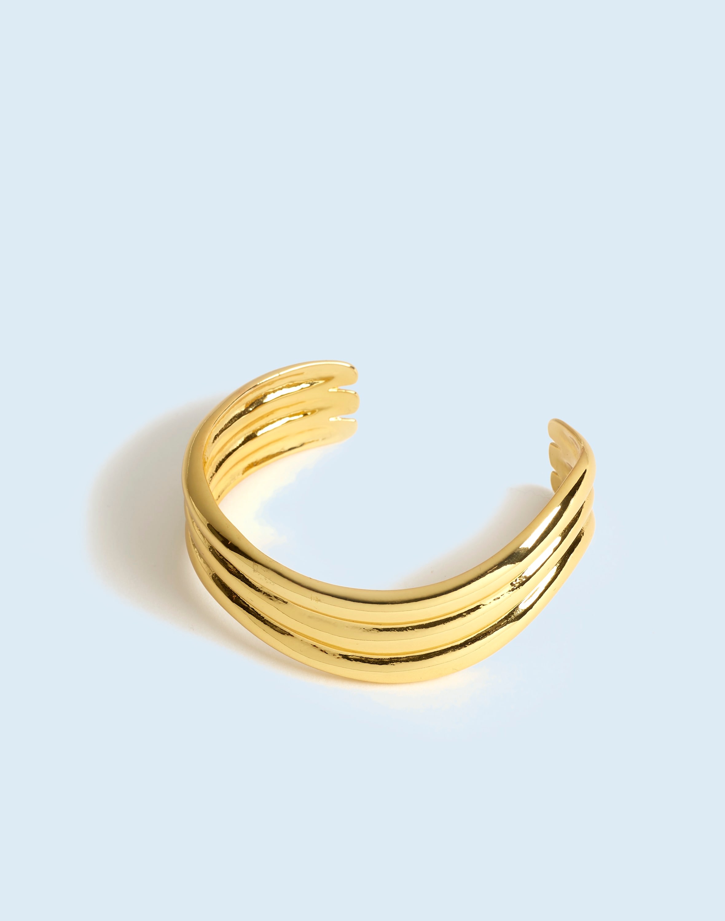 Mw Ribbed Wavy Cuff Bracelet In Gold