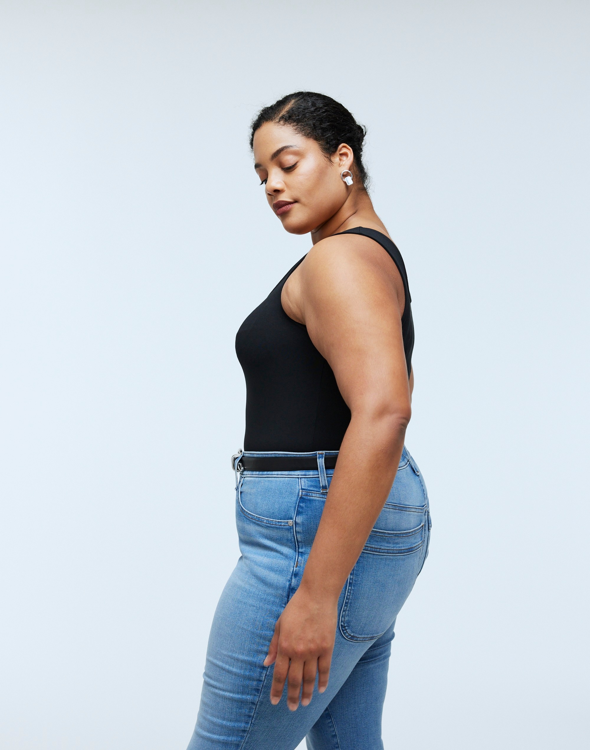 Plus Wide-Strap Tank Thong Bodysuit