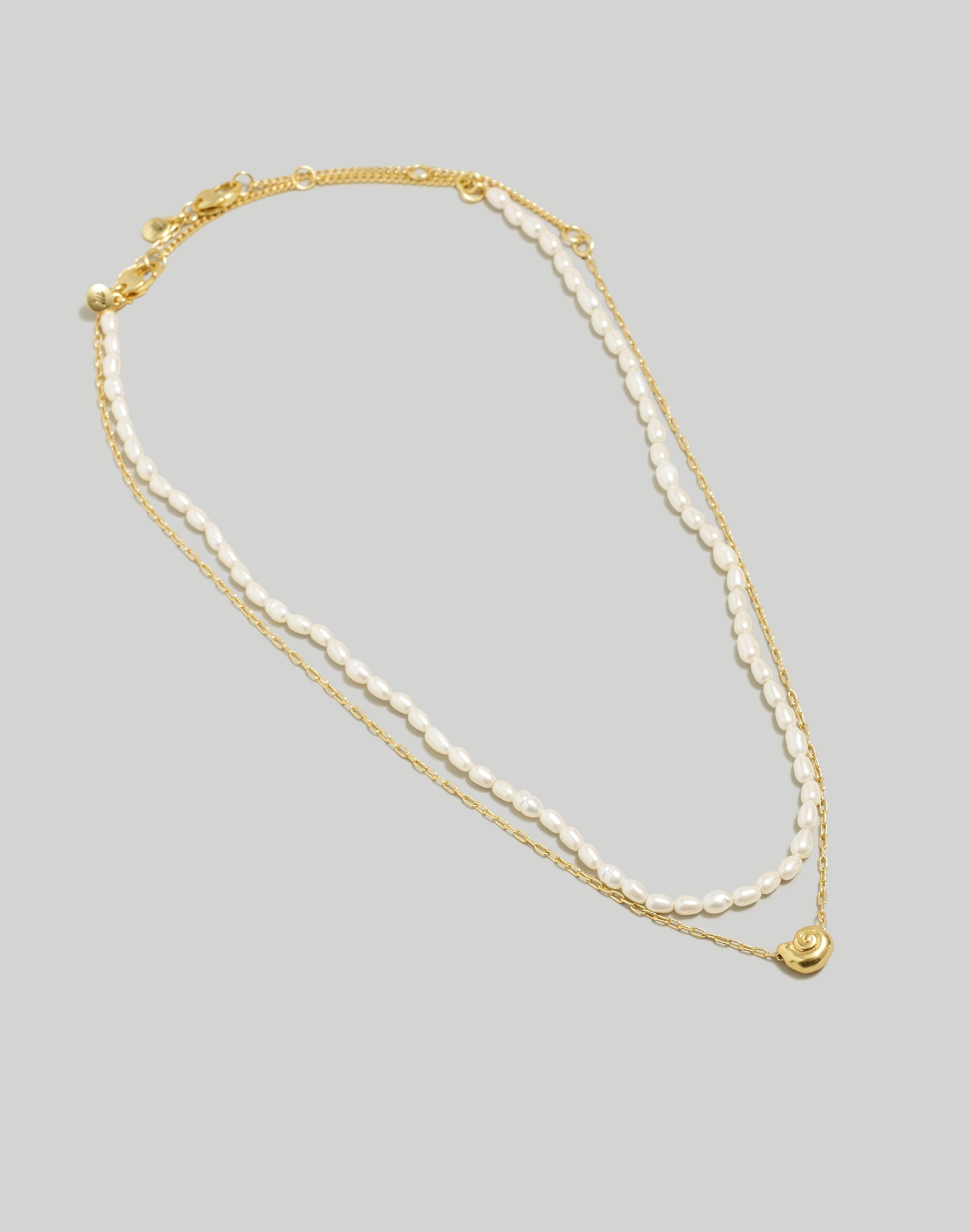 Two-Pack Pearl Shell Necklace Set