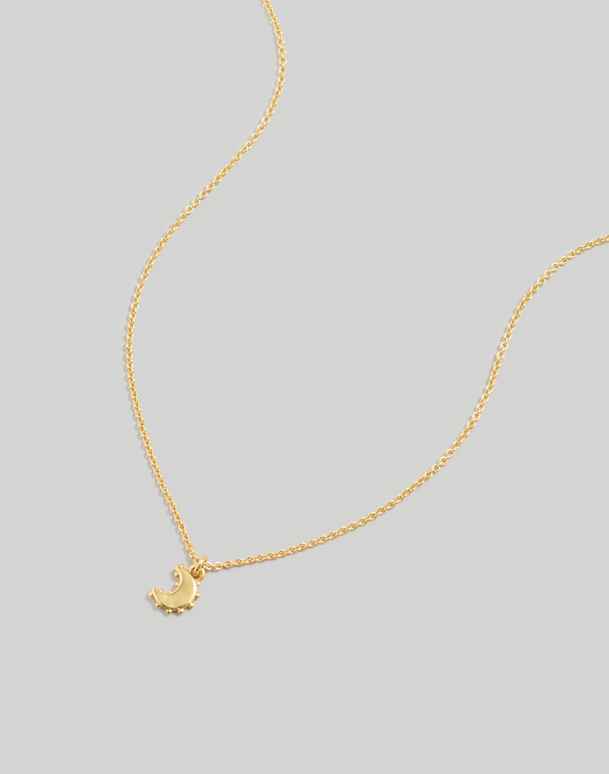 Dotted Moon Pendant Necklace