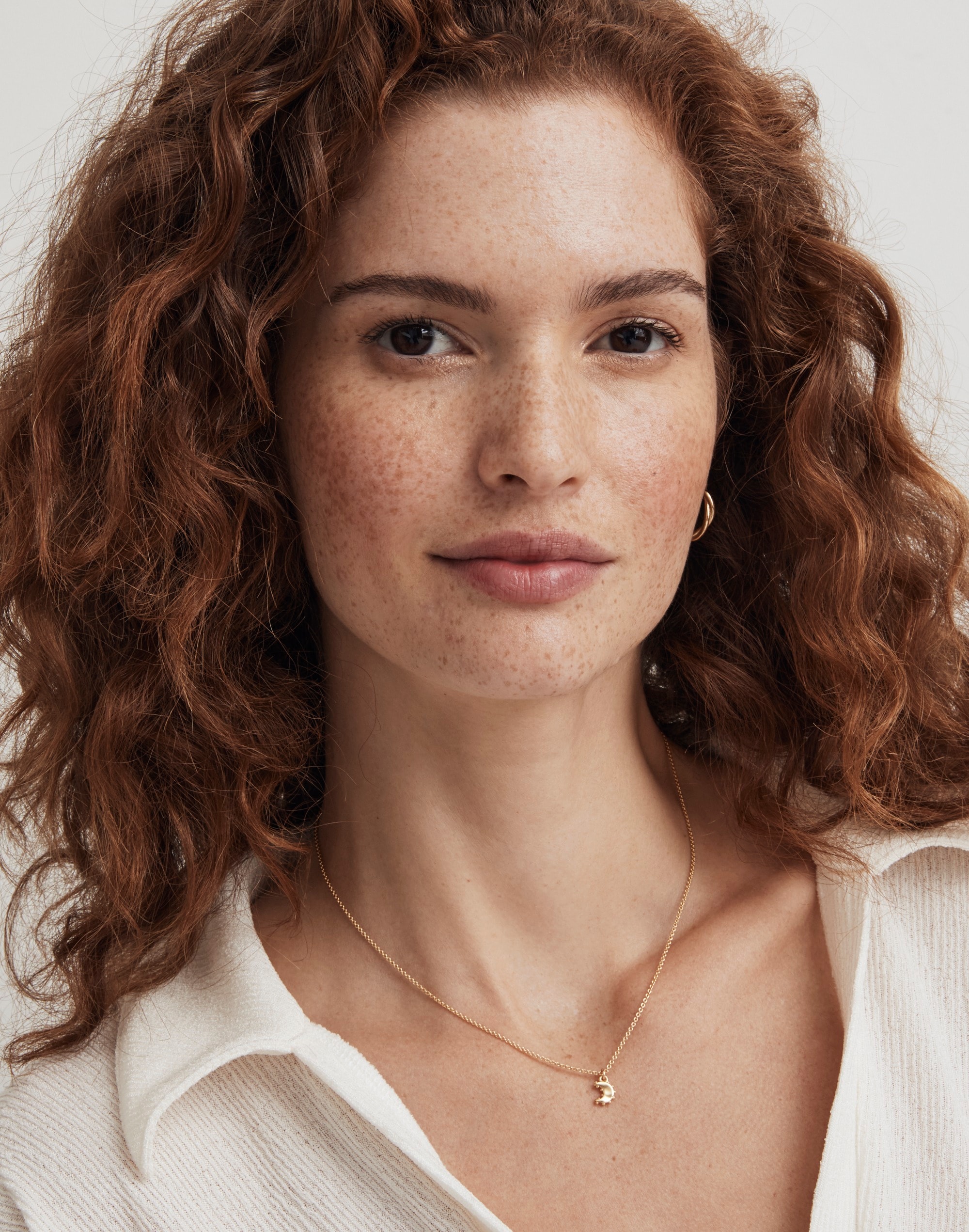 Dotted Moon Pendant Necklace