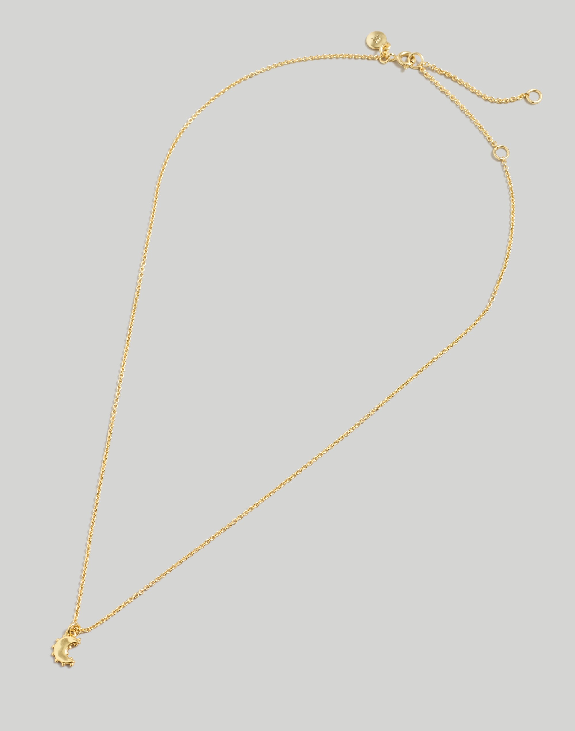 Dotted Moon Pendant Necklace