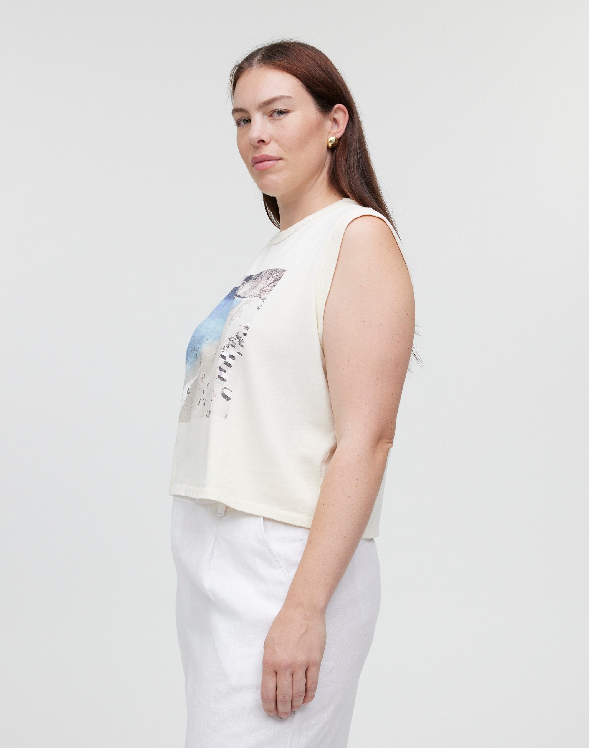 Graphic Crewneck Muscle Tee